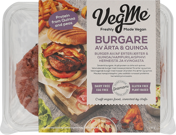 Vegetar Burger Av Erter&Quinoa 240g Vegme