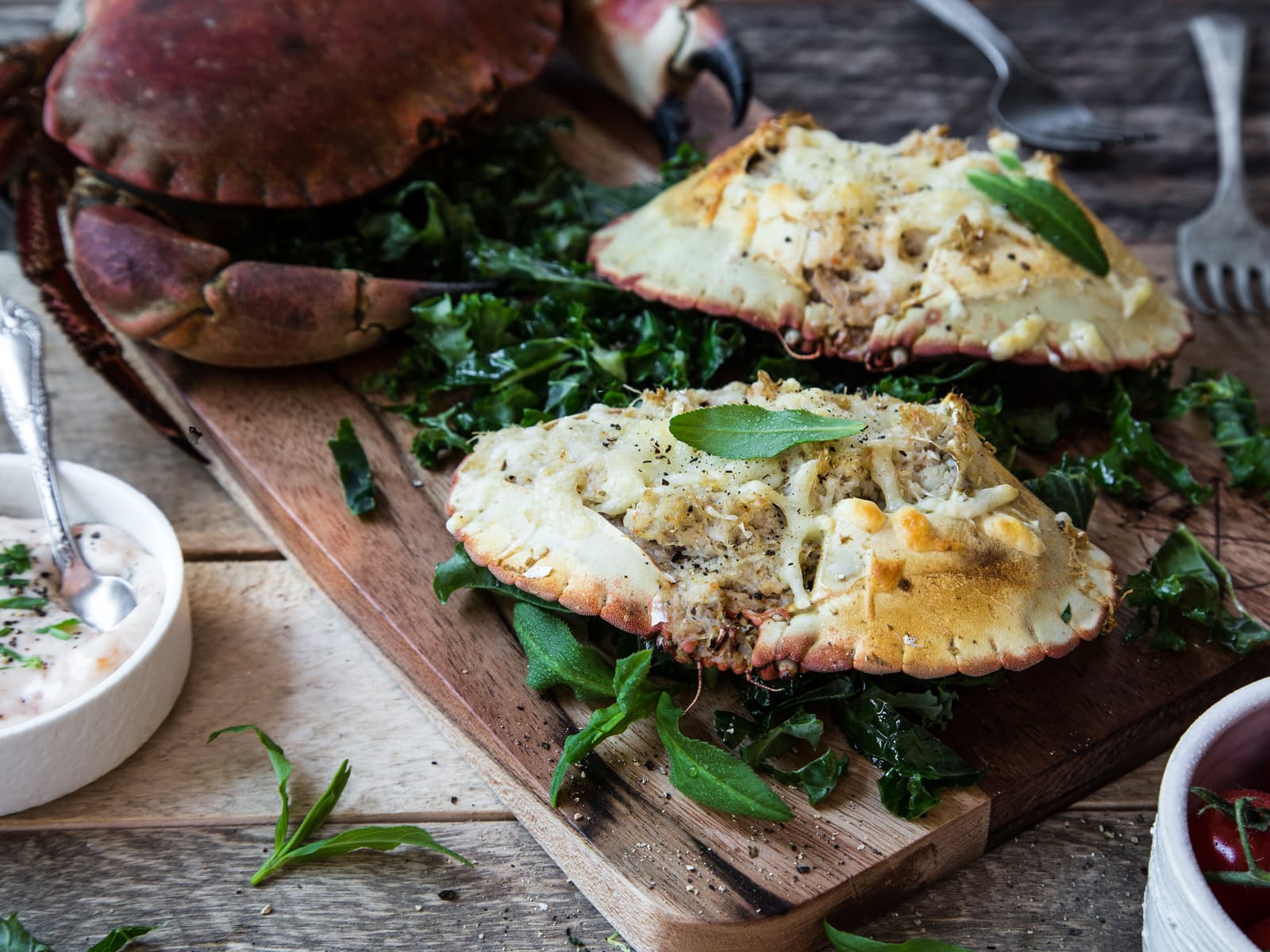 Gratinert krabbeskjell