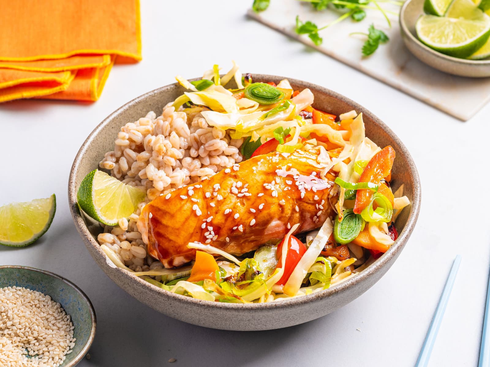 Laks teriyaki med wokgrønnsaker