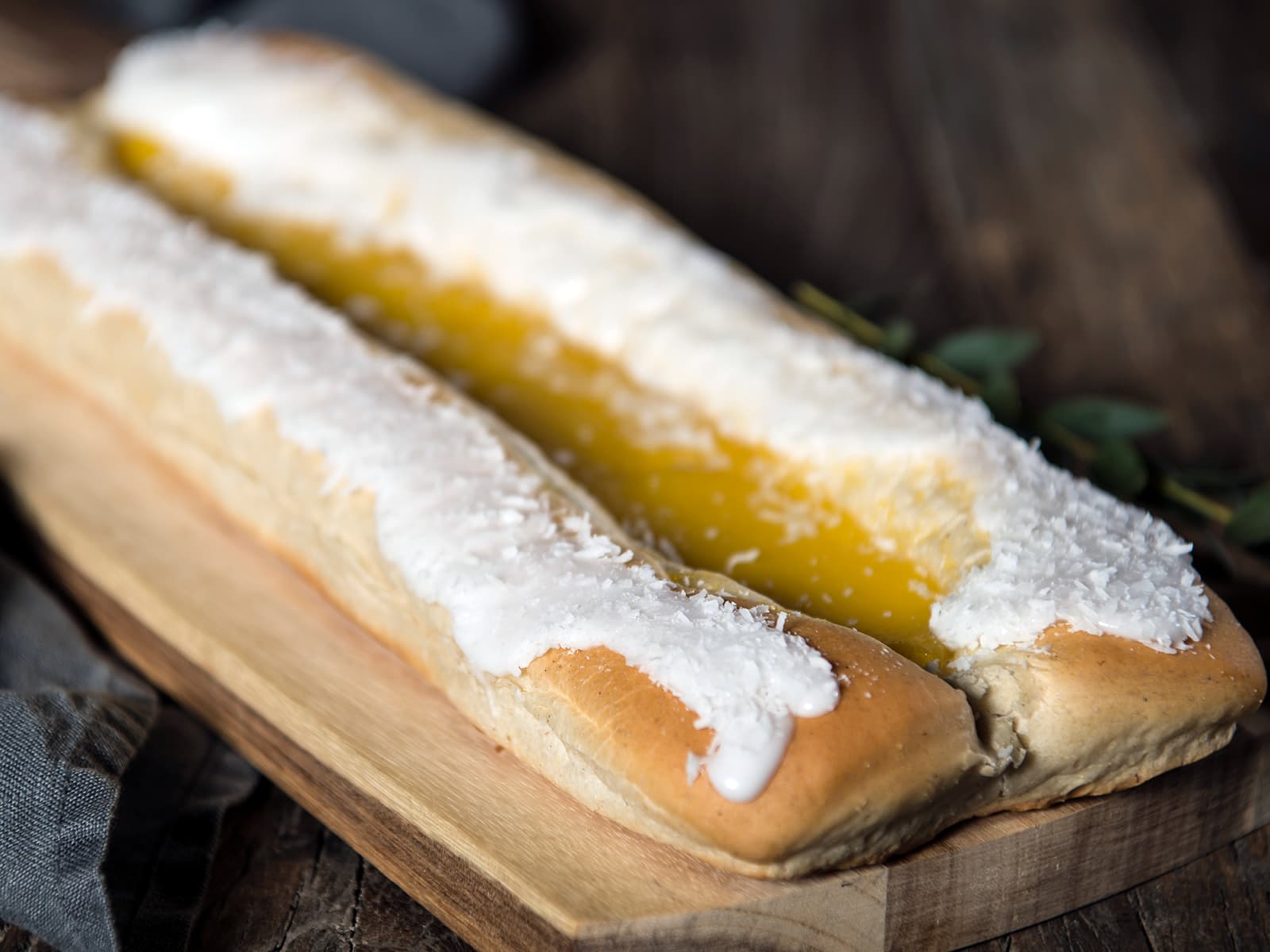 Hvetestang med vaniljekrem