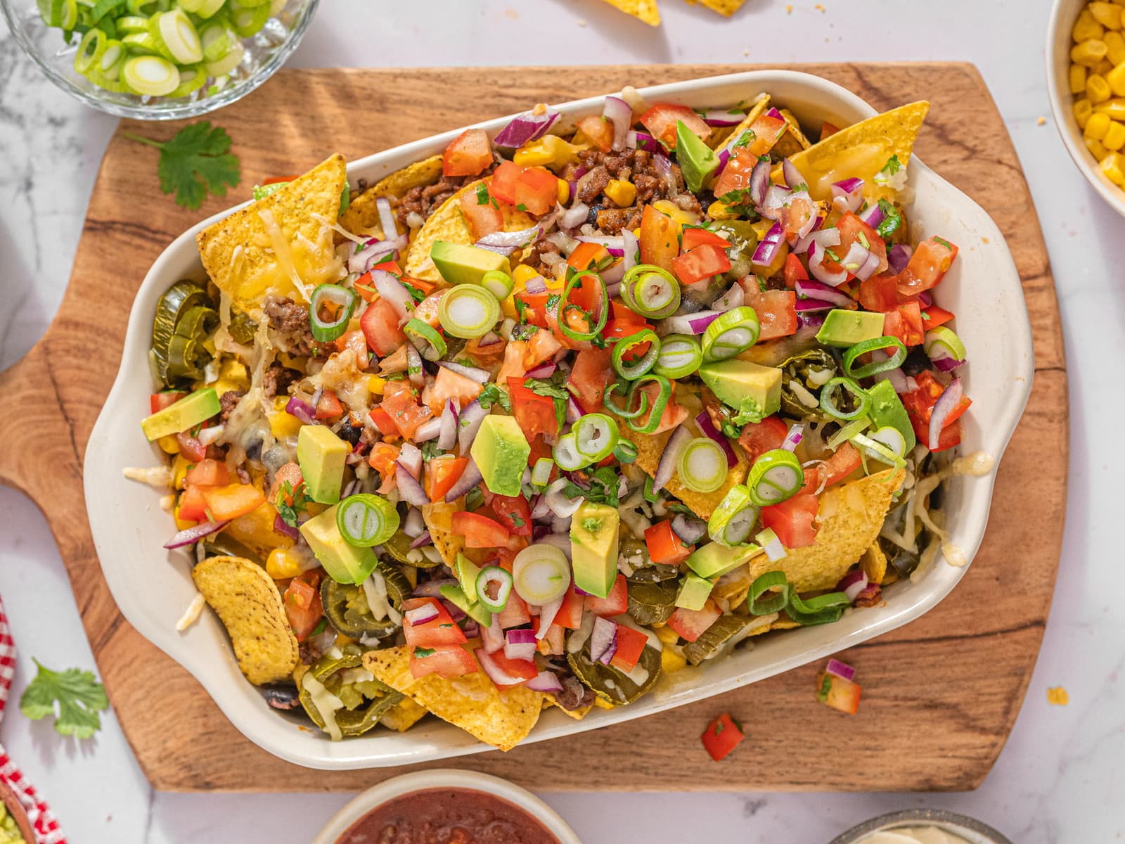 Gratinert nachos med kjøttdeig