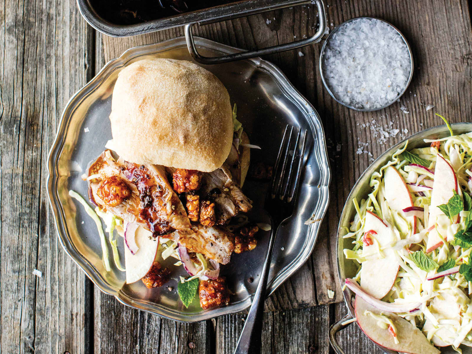 Ribbesandwich med epleslaw