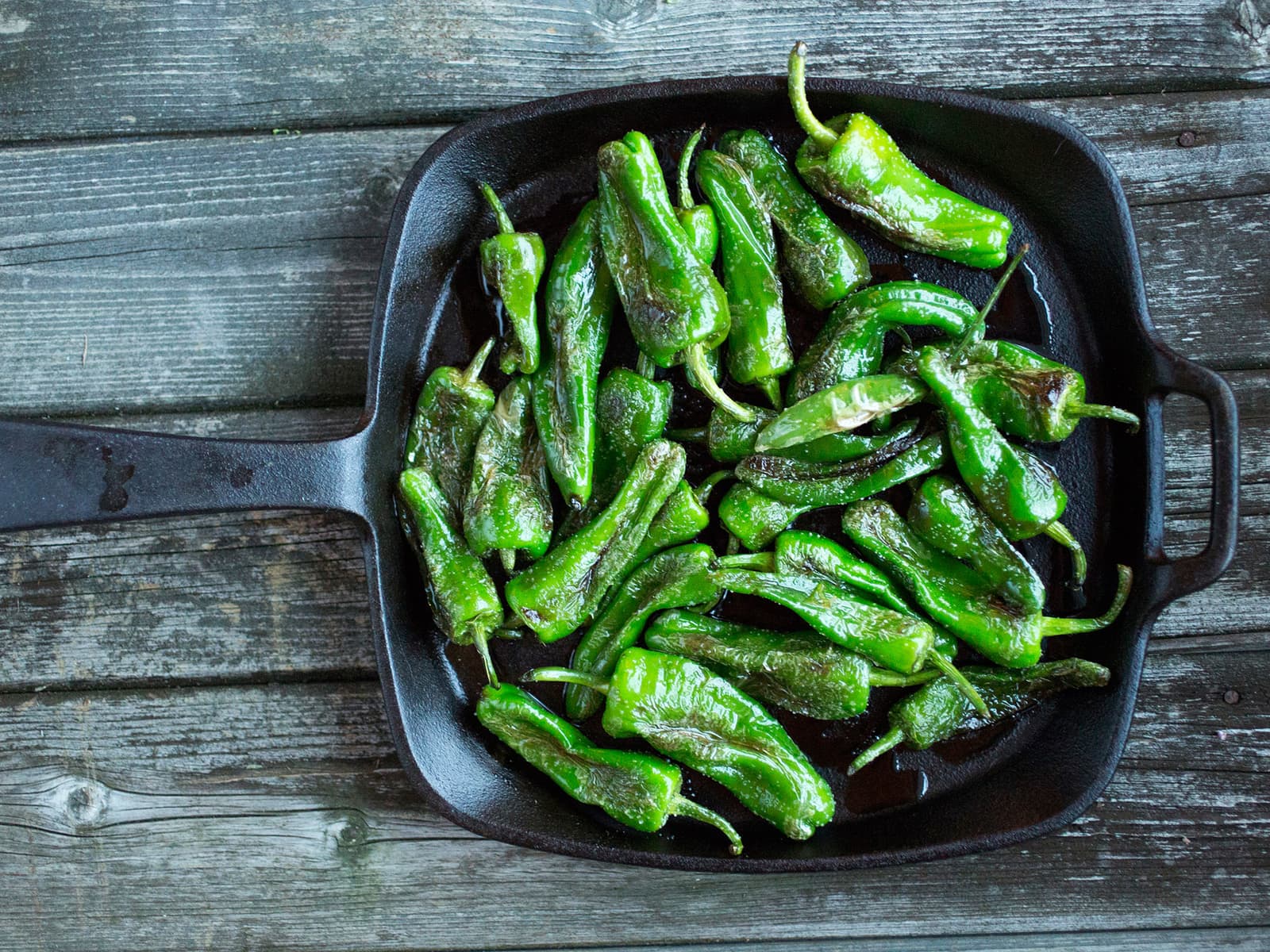 Stekte padron peppers