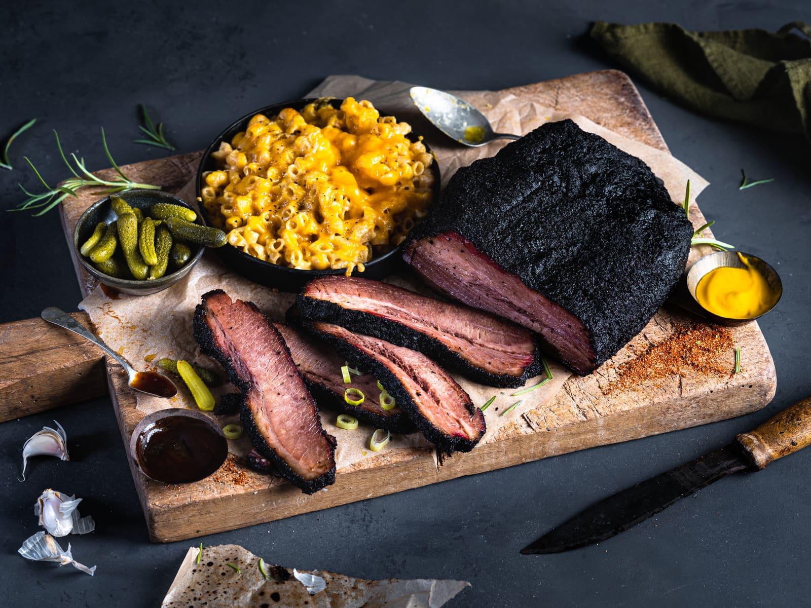 BBQ Brisket med mac and cheese