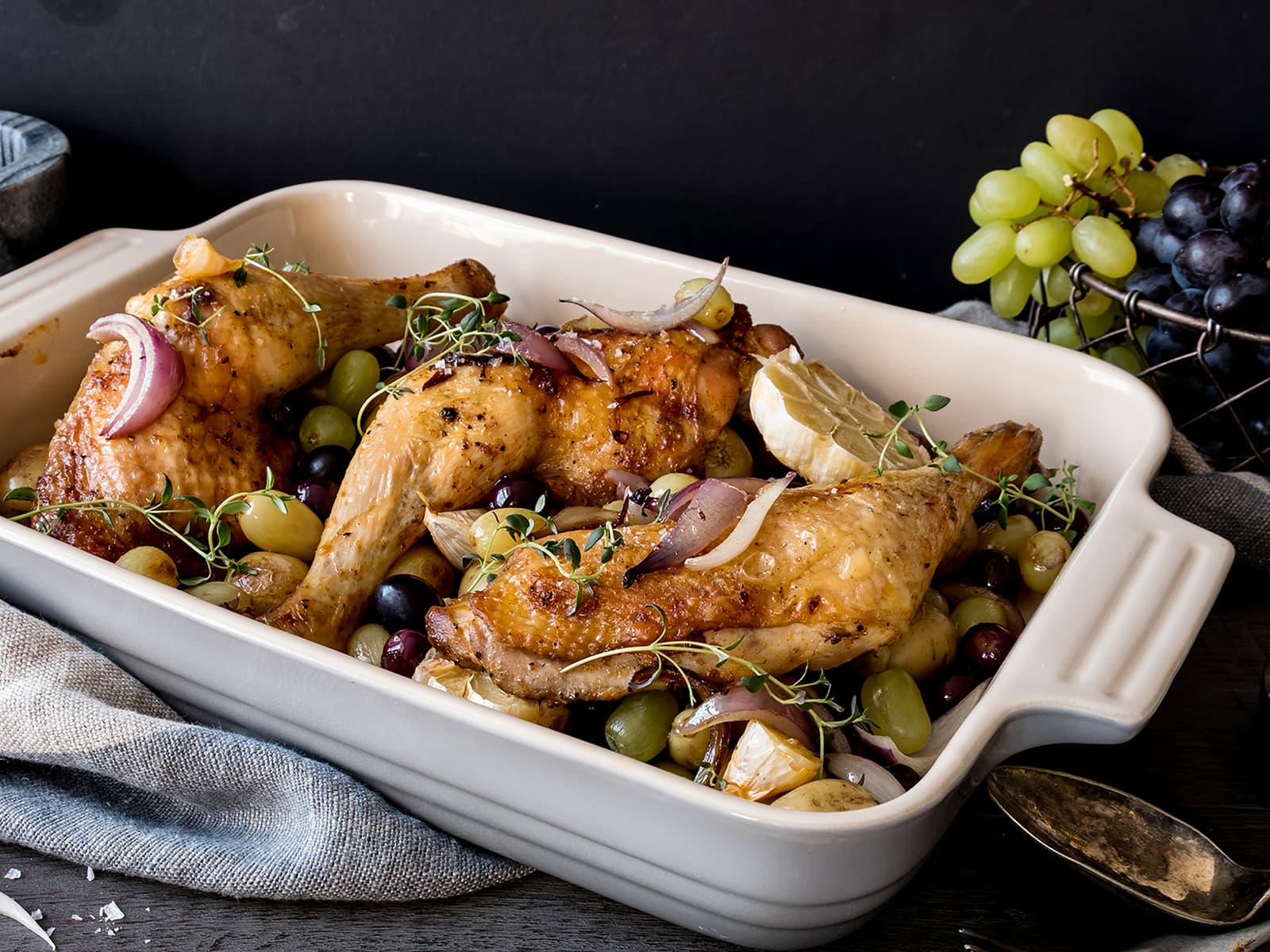 Kyllinglår i form med druer