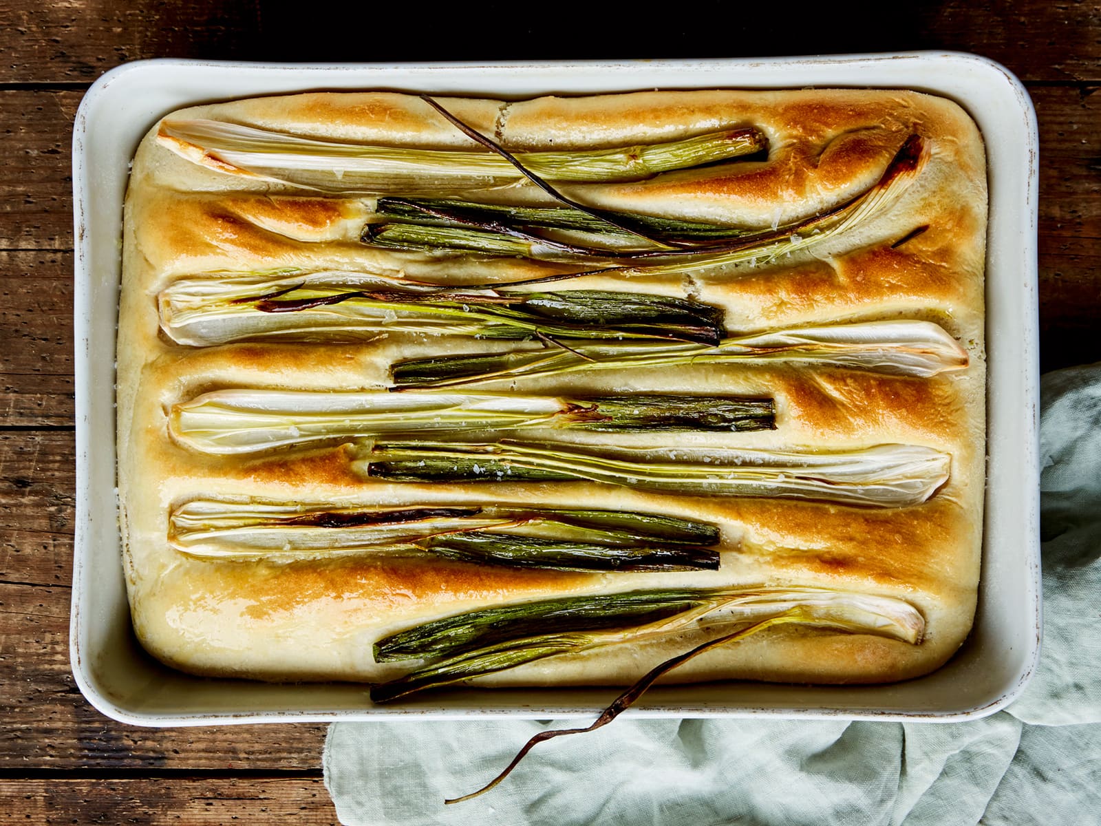 Focaccia med vårløk