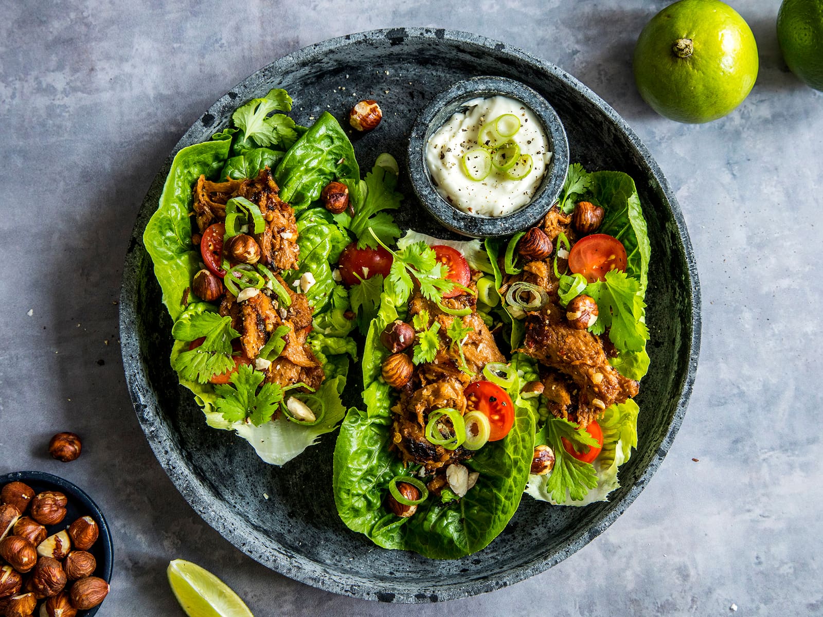 Vegetarisk taco i hjertesalat