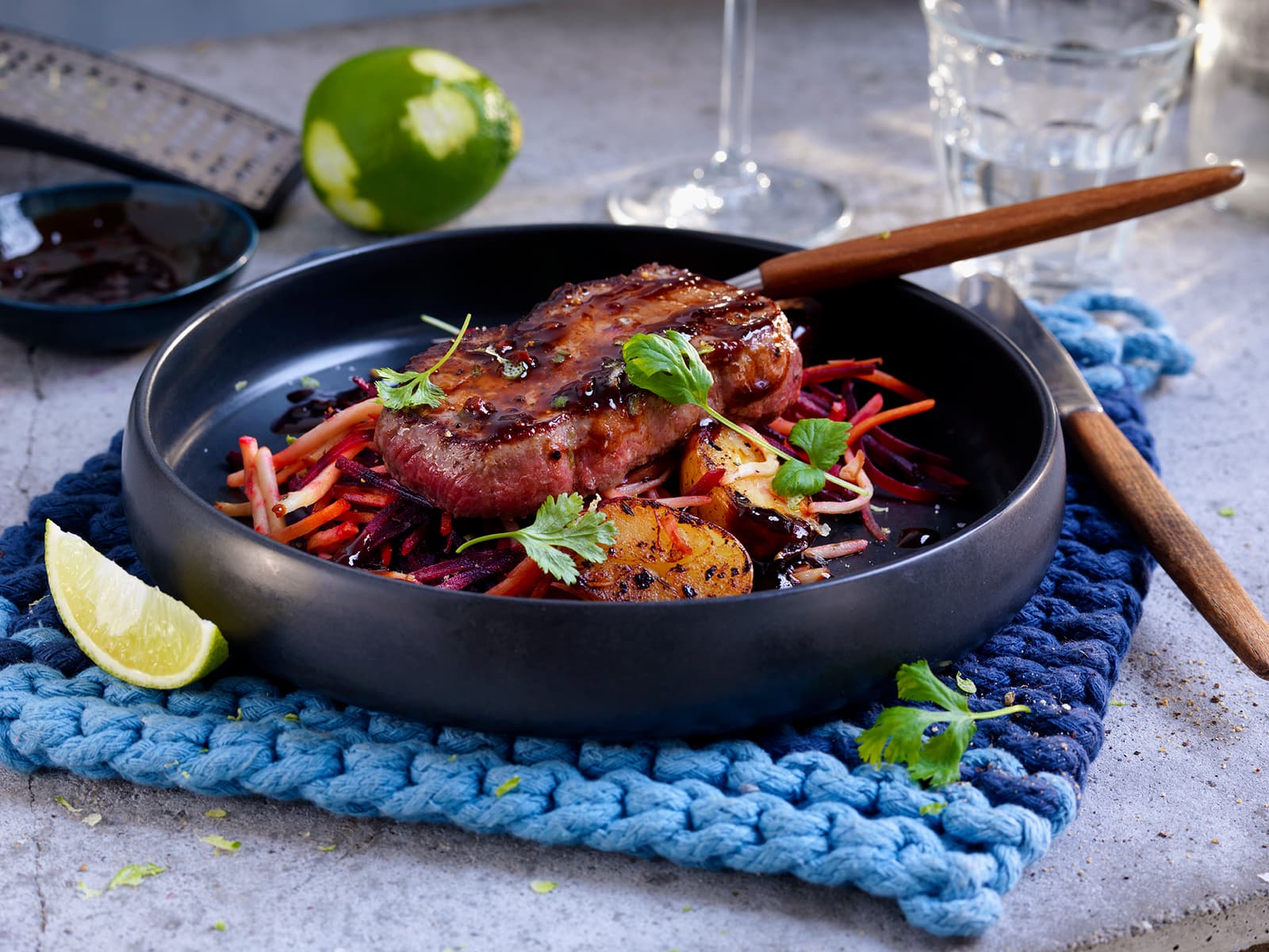 Saftig biff med szechuan saus