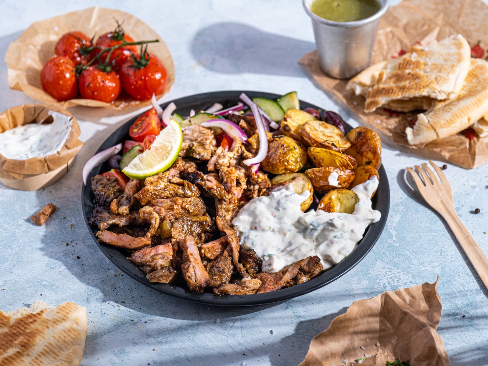 Gyrostallerken med svin