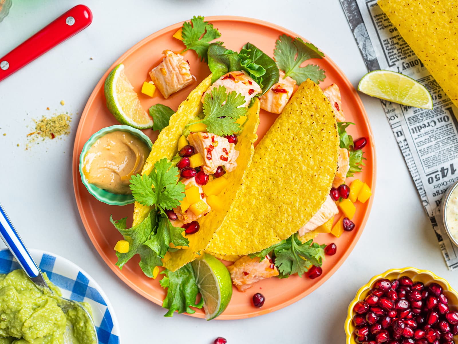 Taco med laks og mango