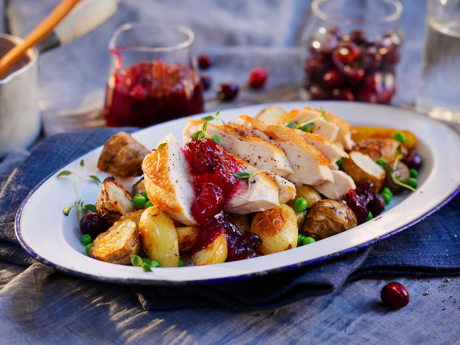 Kyllingbryst med tranebærkompott