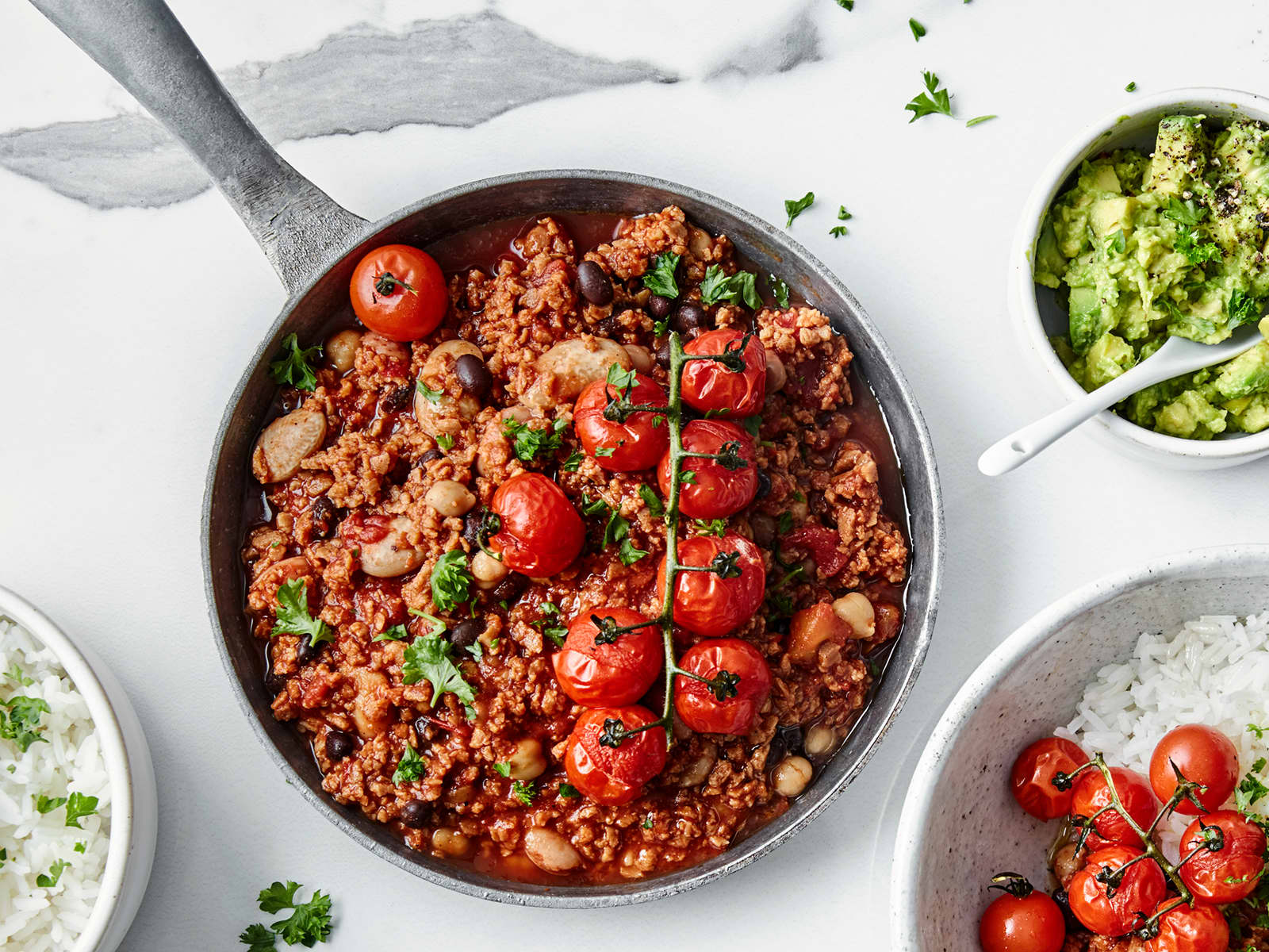 Chili sin carne med vegetardeig