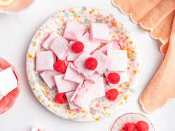 Marshmallows med bringebær