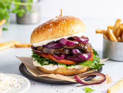 Vegetarburger med portobellosopp