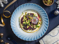 Bakte rødbeter med chevrekrem