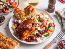 Pork wings med gresk salat
