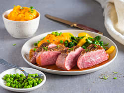 Andebryst med appelsin og søtpotetmos