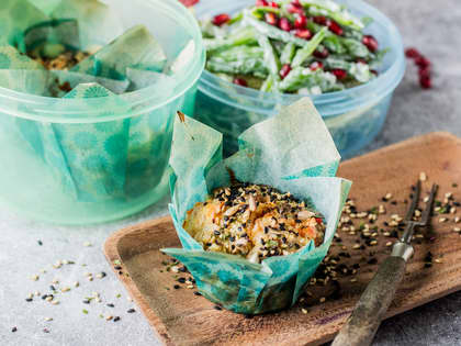 Frokostmuffins med ost og skinke