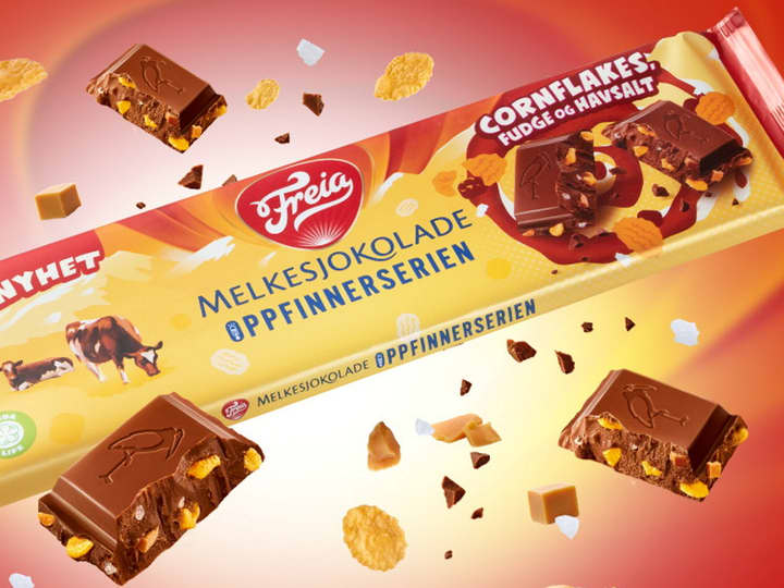 Freia Oppfinner-sjokolade med cornflakes, Fudge og Havsalt
