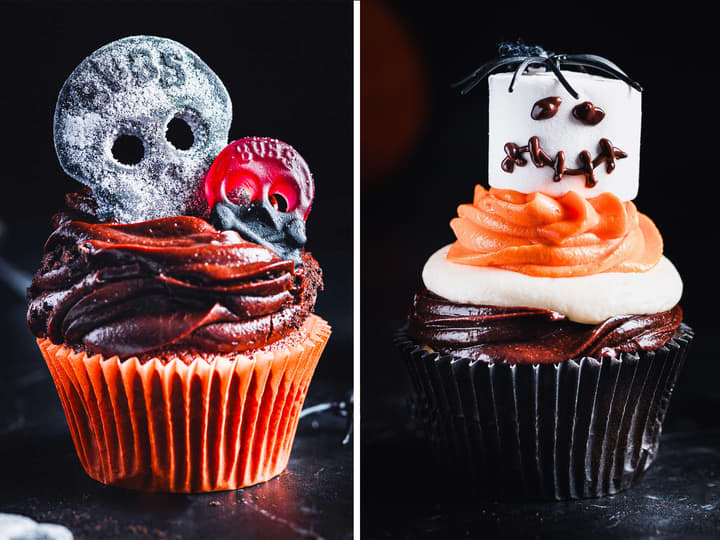 Litt enkel pynt på muffinsene setter Halloween-stemningen