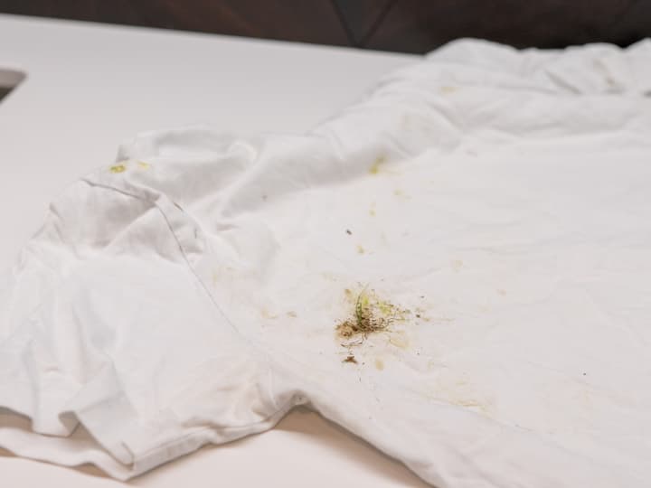 Det er fort gjort å få grønske på lyse klær. Heldigvis går det fort å fjerne med riktig metode!