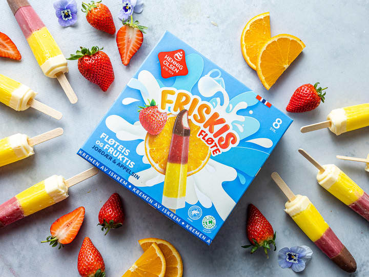 Friskis  jordbær og appelsin 8 pack