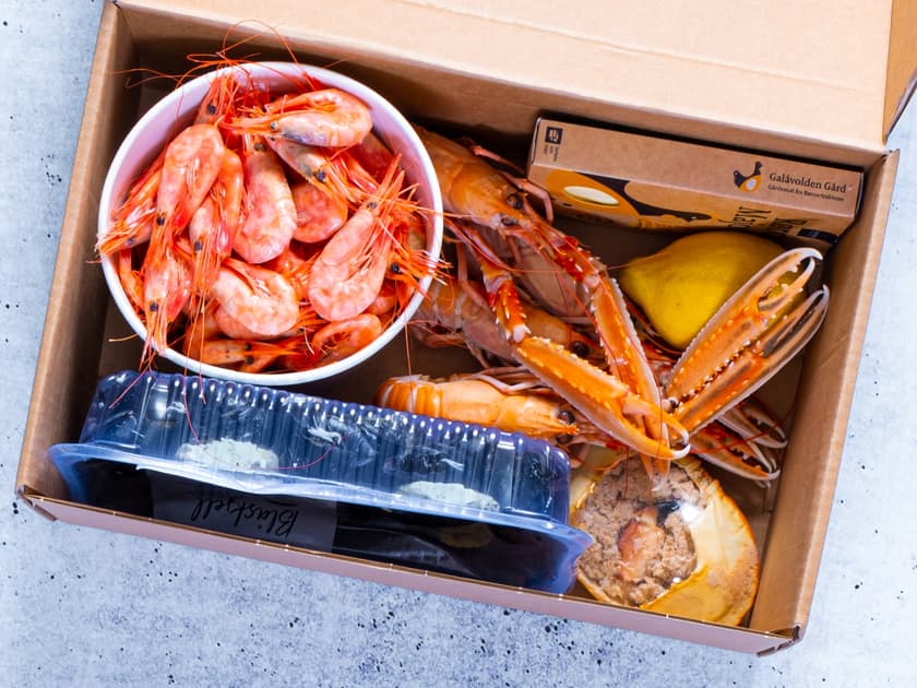 Skalldyrkasse levert rett hjem