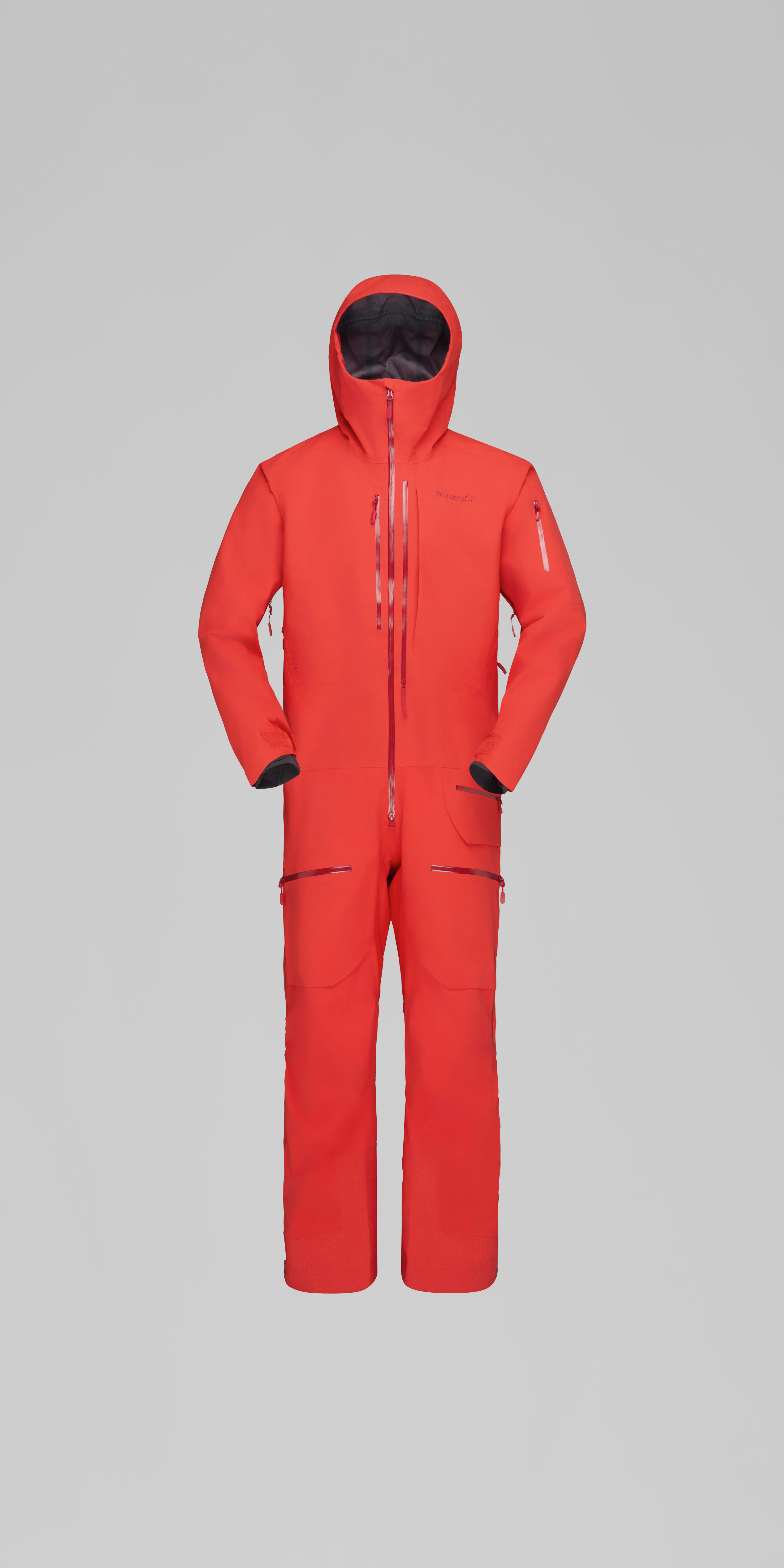 Packshot front image of lofoten Gore-Tex Pro ACE One-Piece Fiery Red