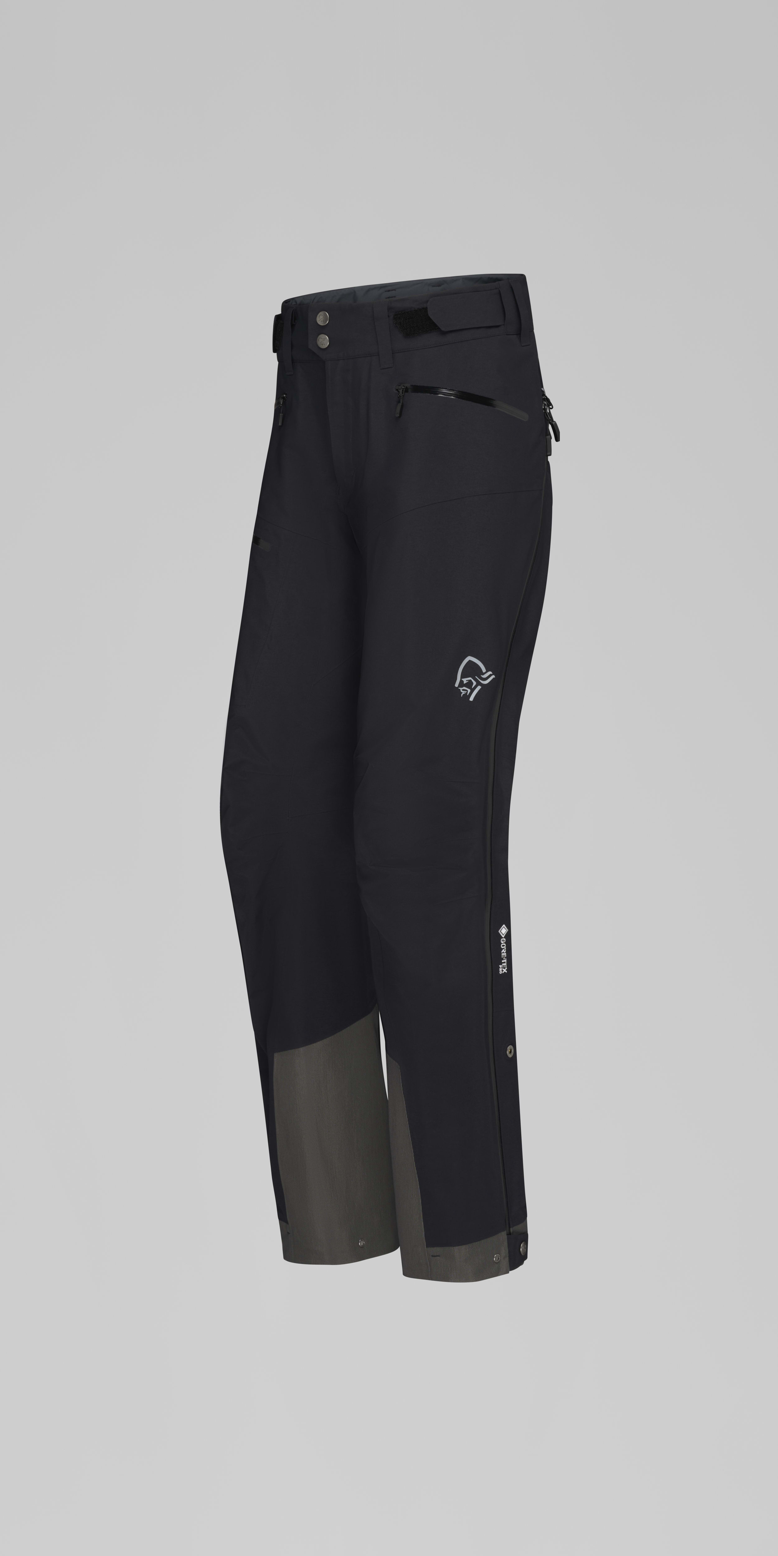 Packshot front left image of trollveggen Gore-Tex Pro light Pants Caviar Black