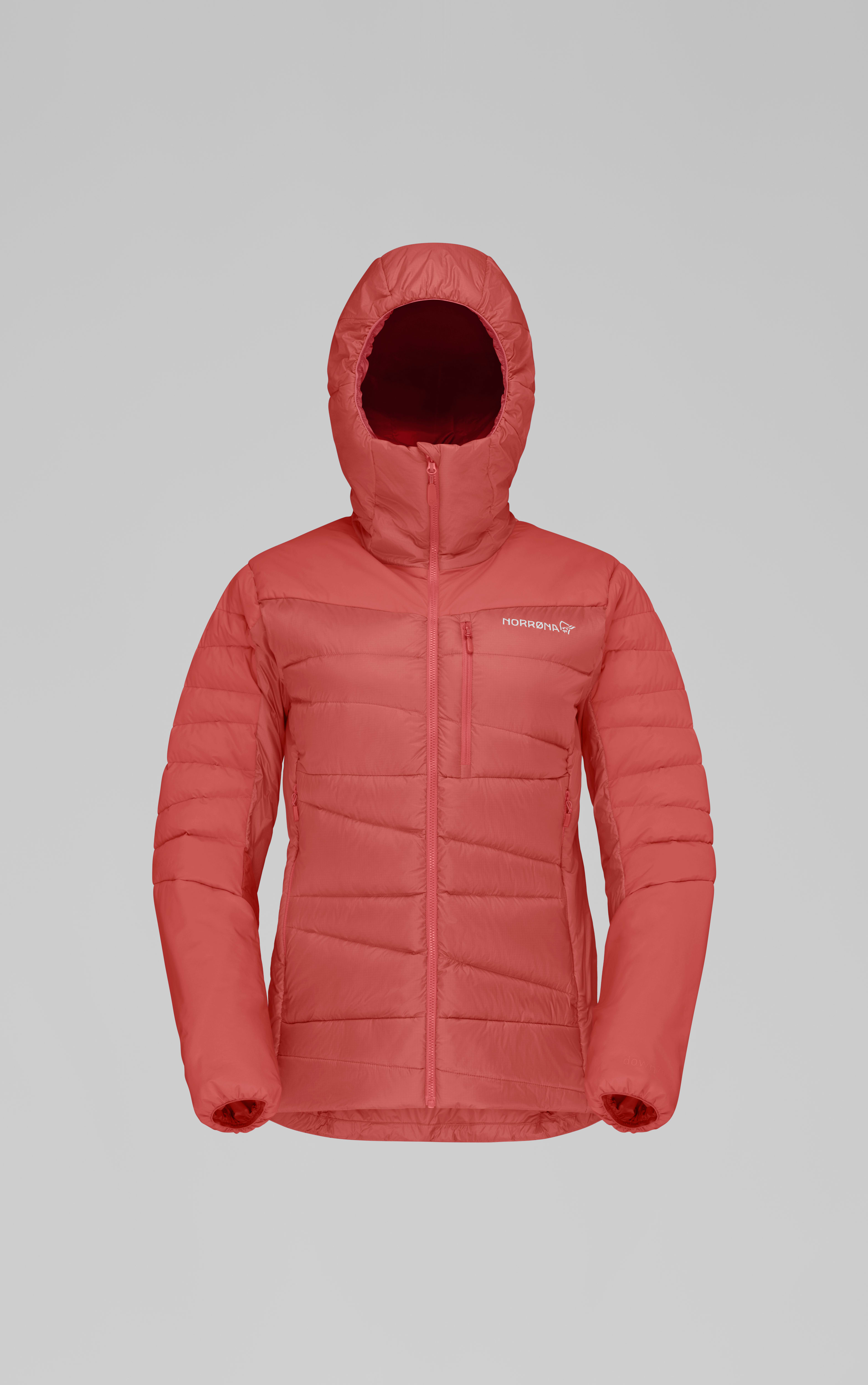 Packshot front image of falketind down700 Zip Hood Baked Apple