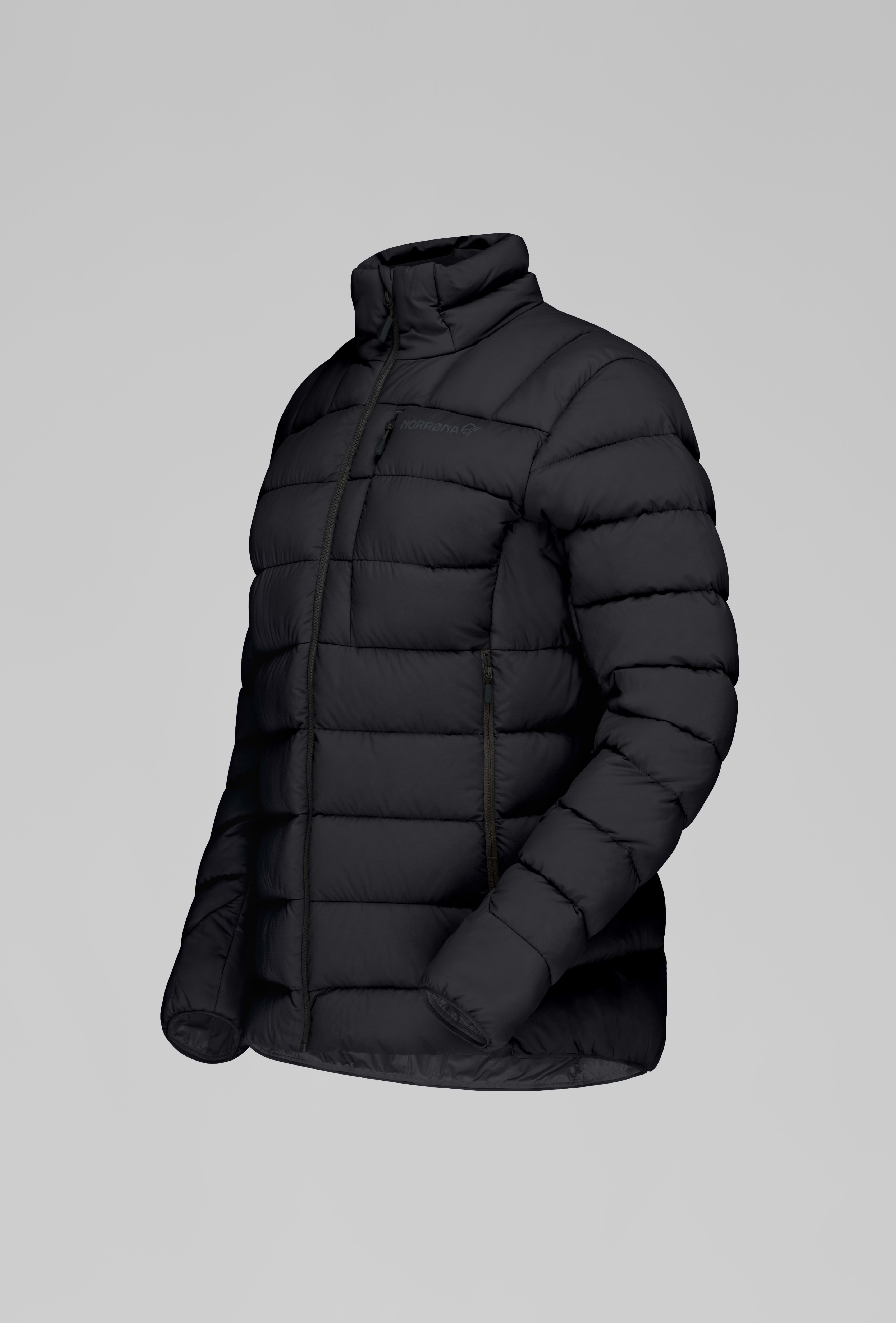 Packshot front left image of femund down700 Jacket Caviar Black