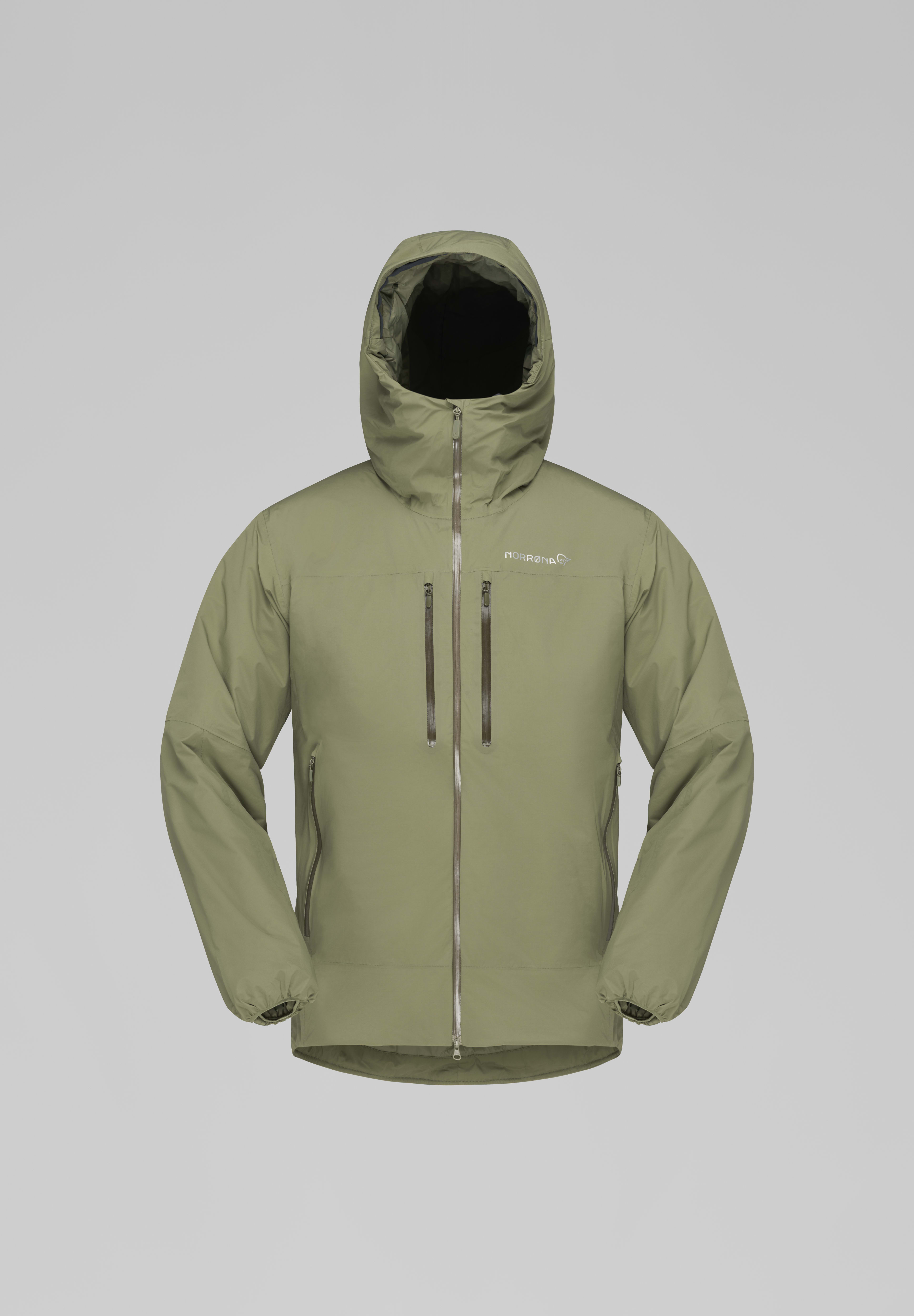 Packshot front image of trollveggen dri2 thermo60 Zip Hood Deep Lichen Green
