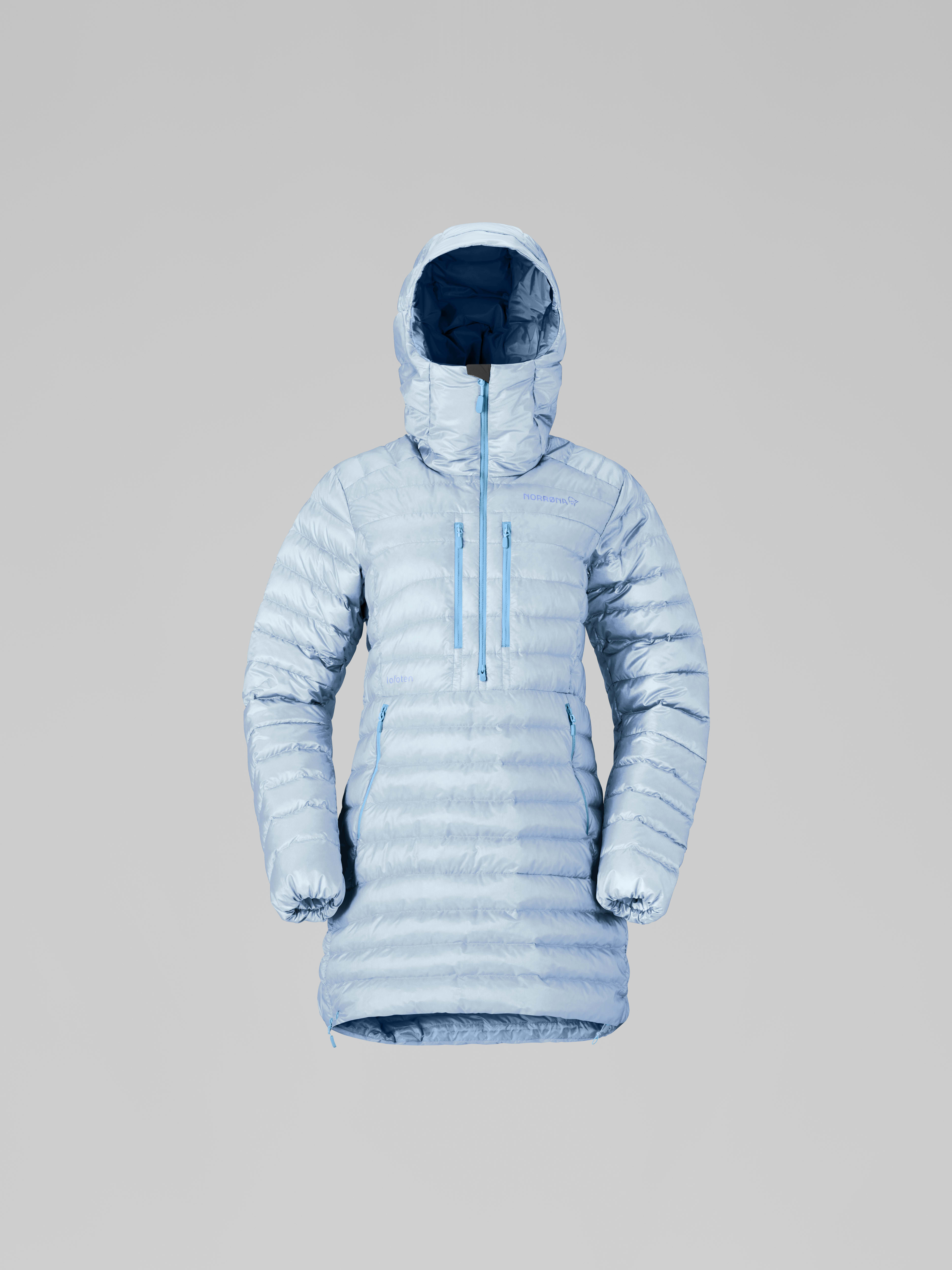 Packshot front image of lofoten down800 Anorak Cashmere Blue