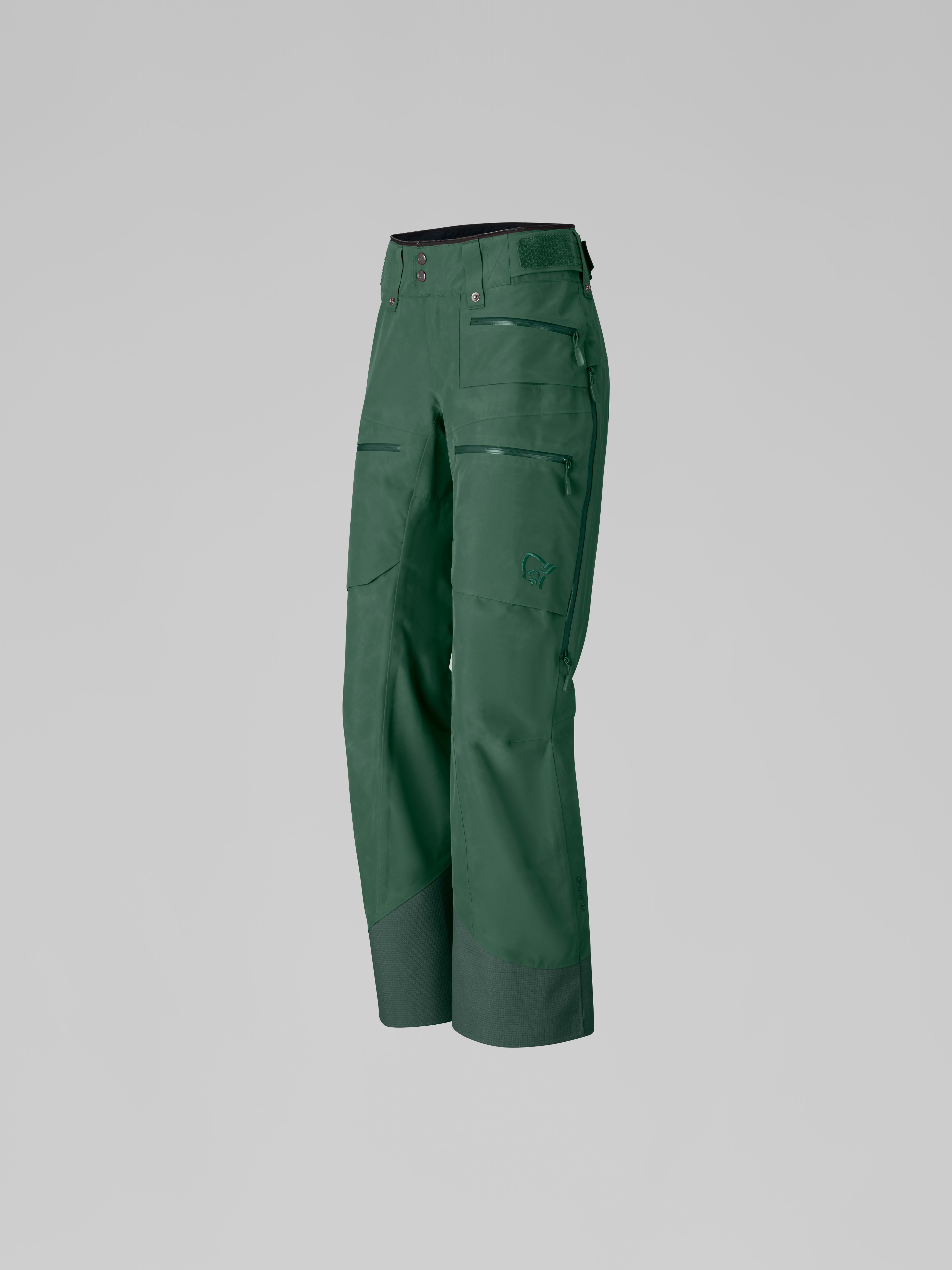 Packshot front left image of lofoten Gore-Tex Insulated Pants Jungle Green