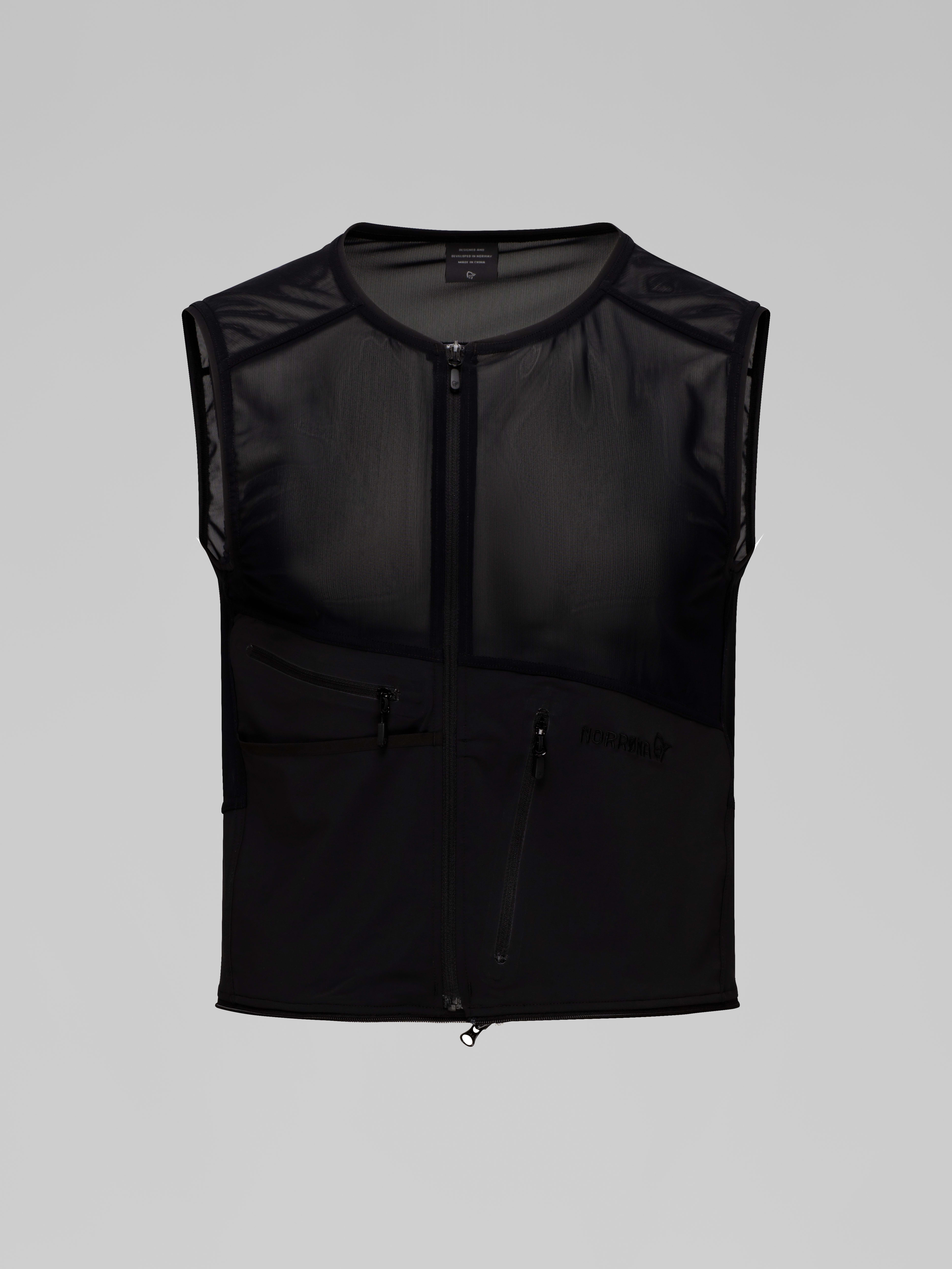 Packshot front image of lofoten ski/snowboard zip-in vest Caviar Black