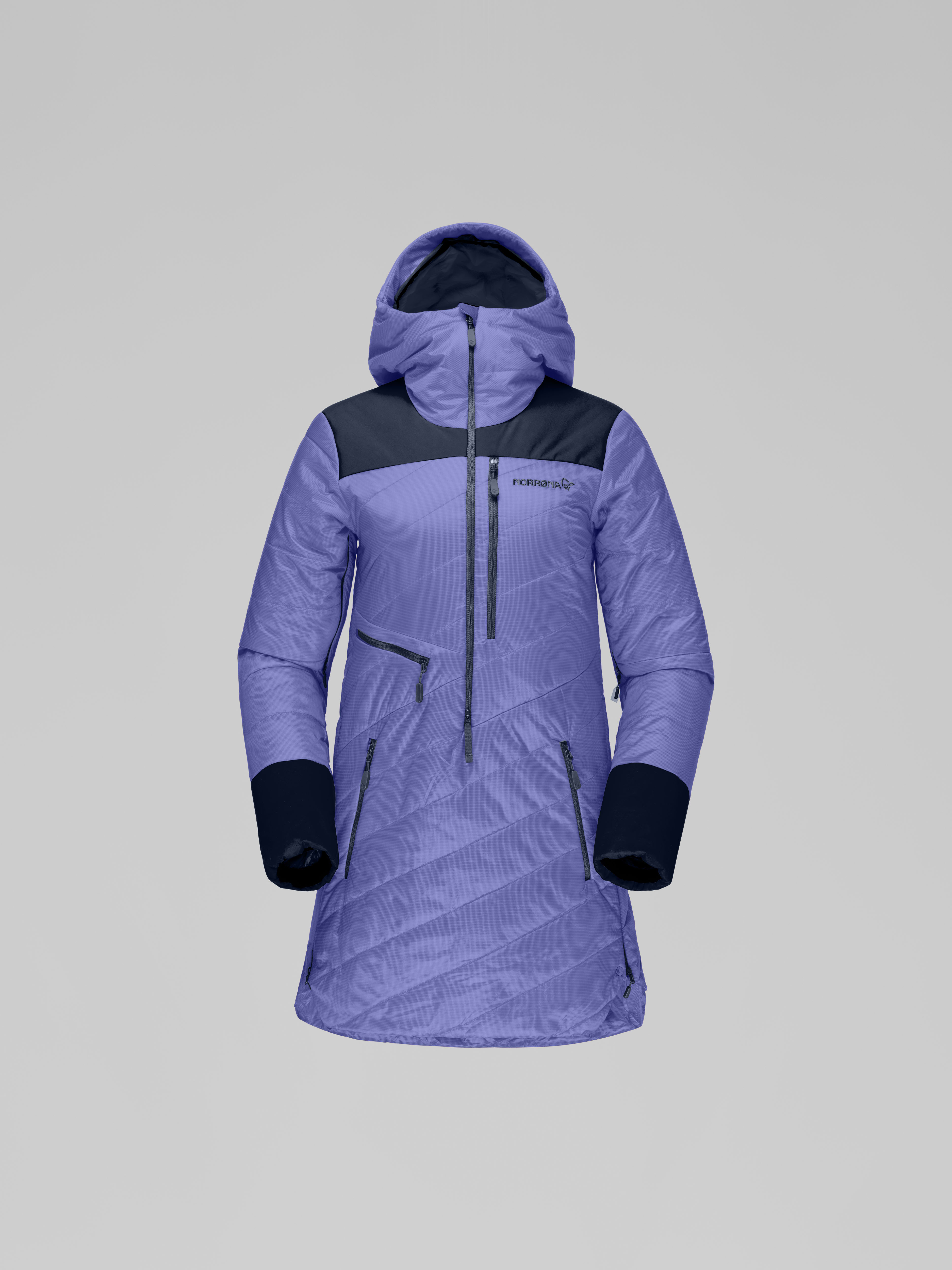 Packshot front image of lofoten Primaloft80 Anorak Violet Storm