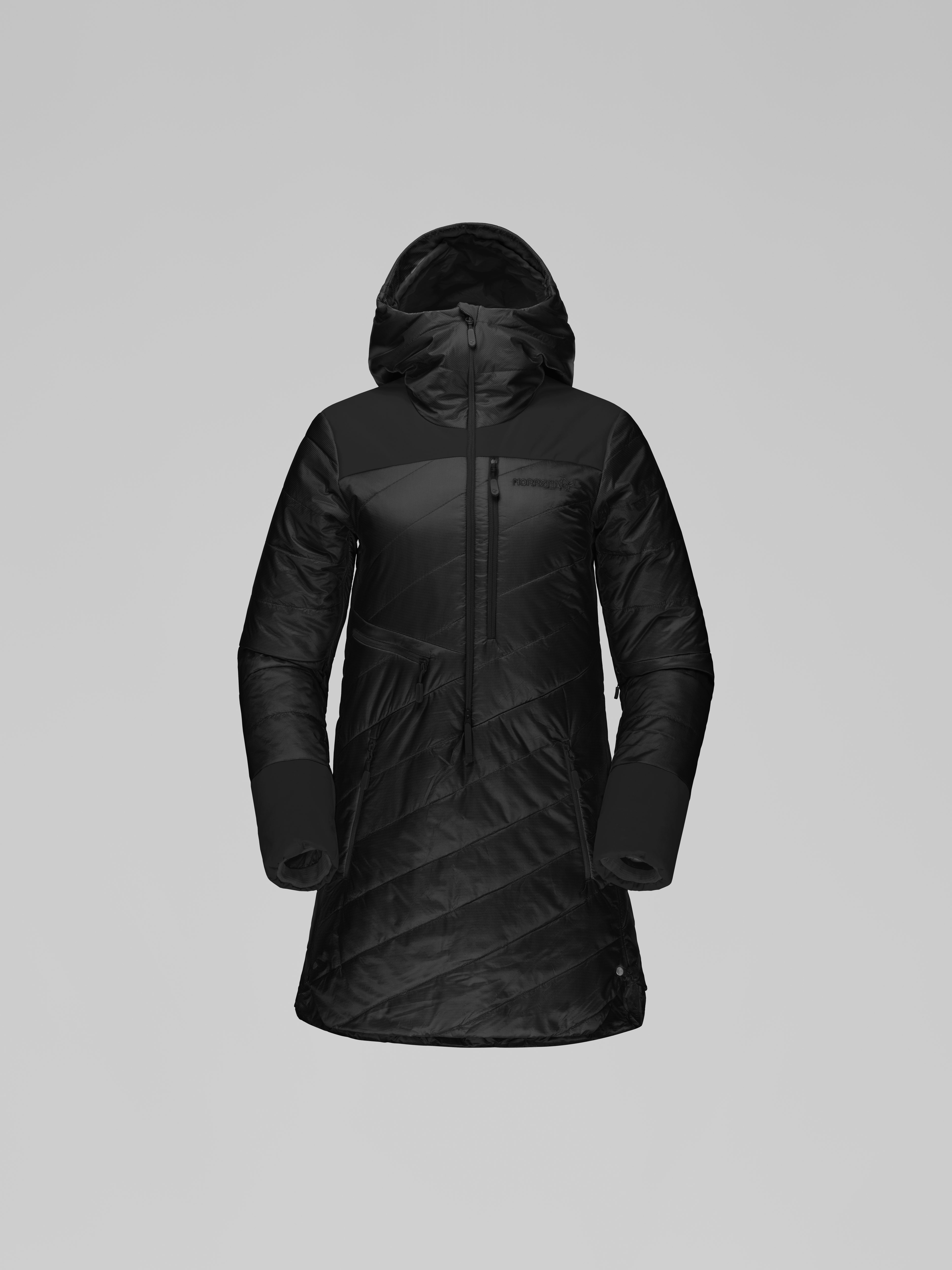 Packshot front image of lofoten Primaloft80 Anorak Caviar Black