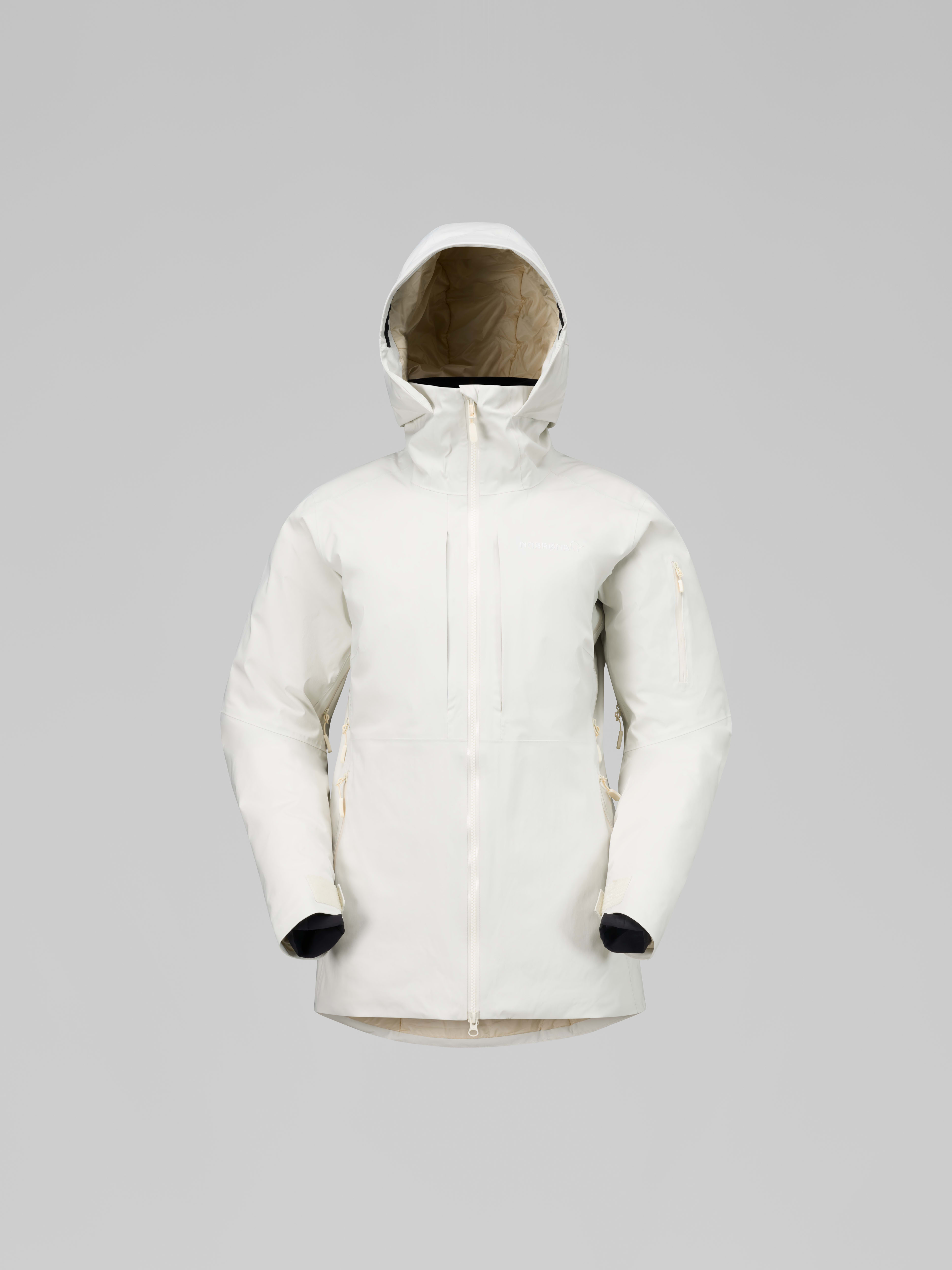Packshot front image of lofoten Gore-Tex down800 Jacket Whisper White