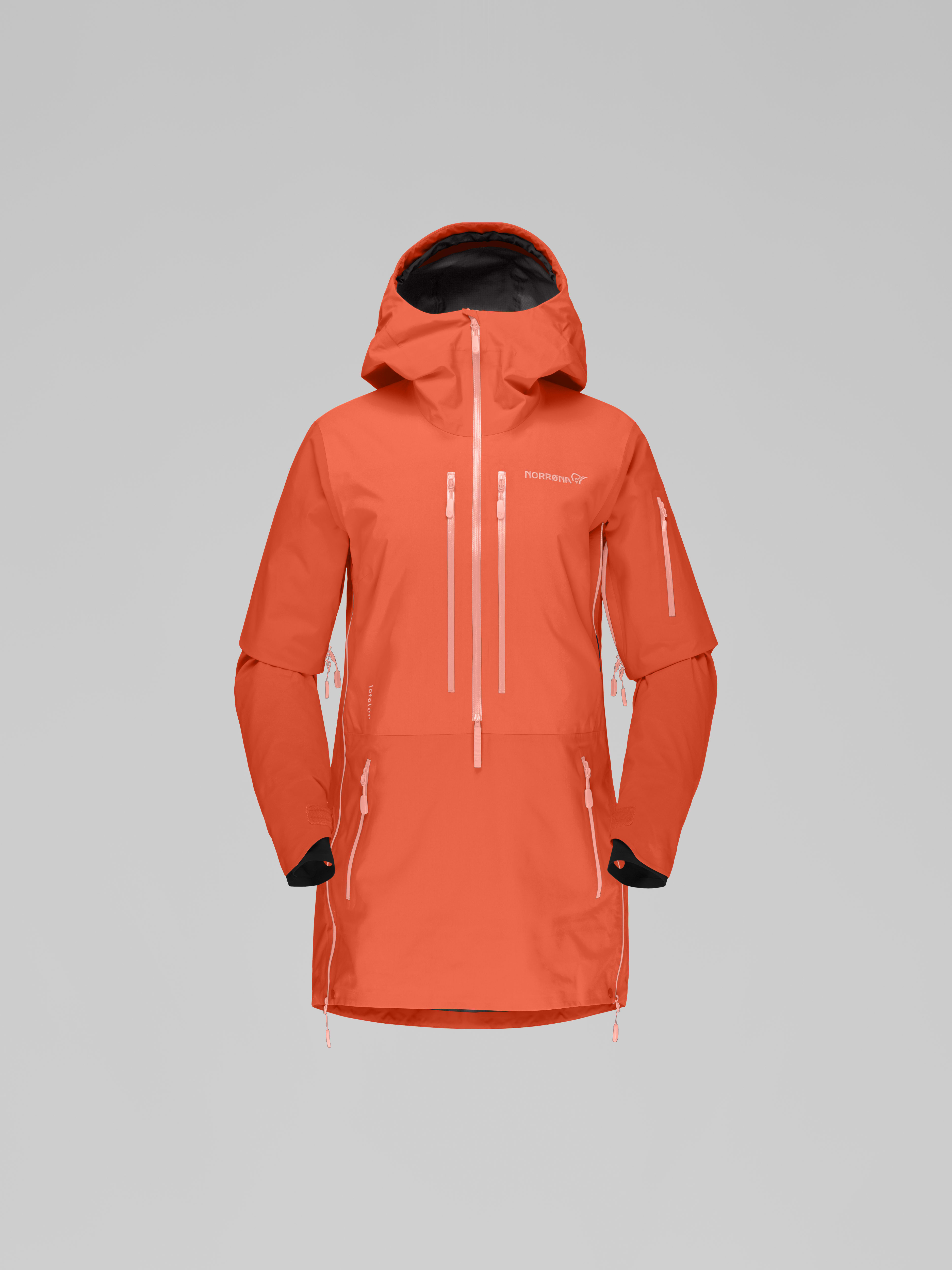 Packshot front image of lofoten Gore-Tex Pro Anorak Orange Alert