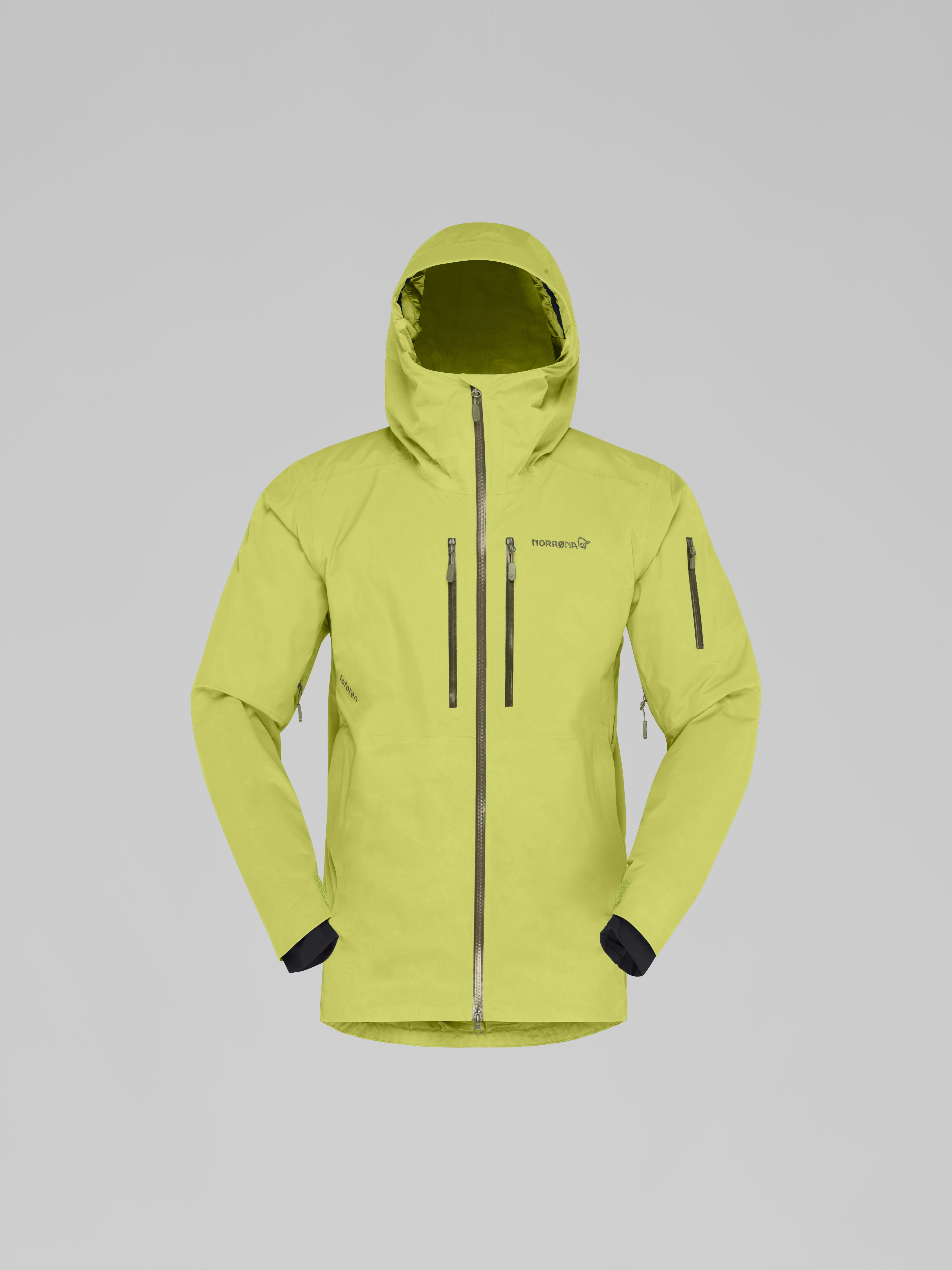 Packshot front image of lofoten Gore-Tex thermo80 Jacket Dark Citron