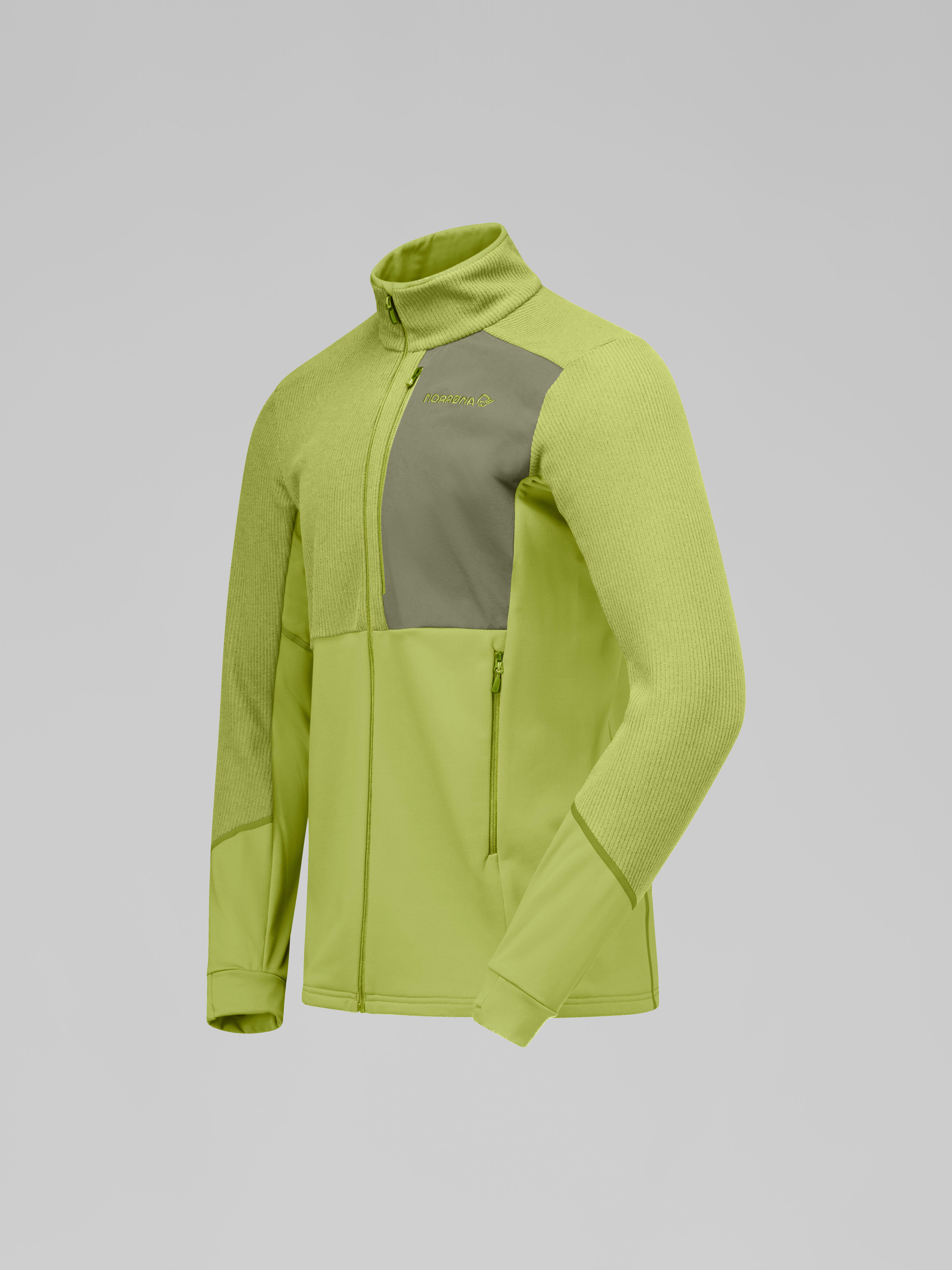 Packshot front left image of lofoten warm2 Jacket Dark Citron/Deep Lichen Green