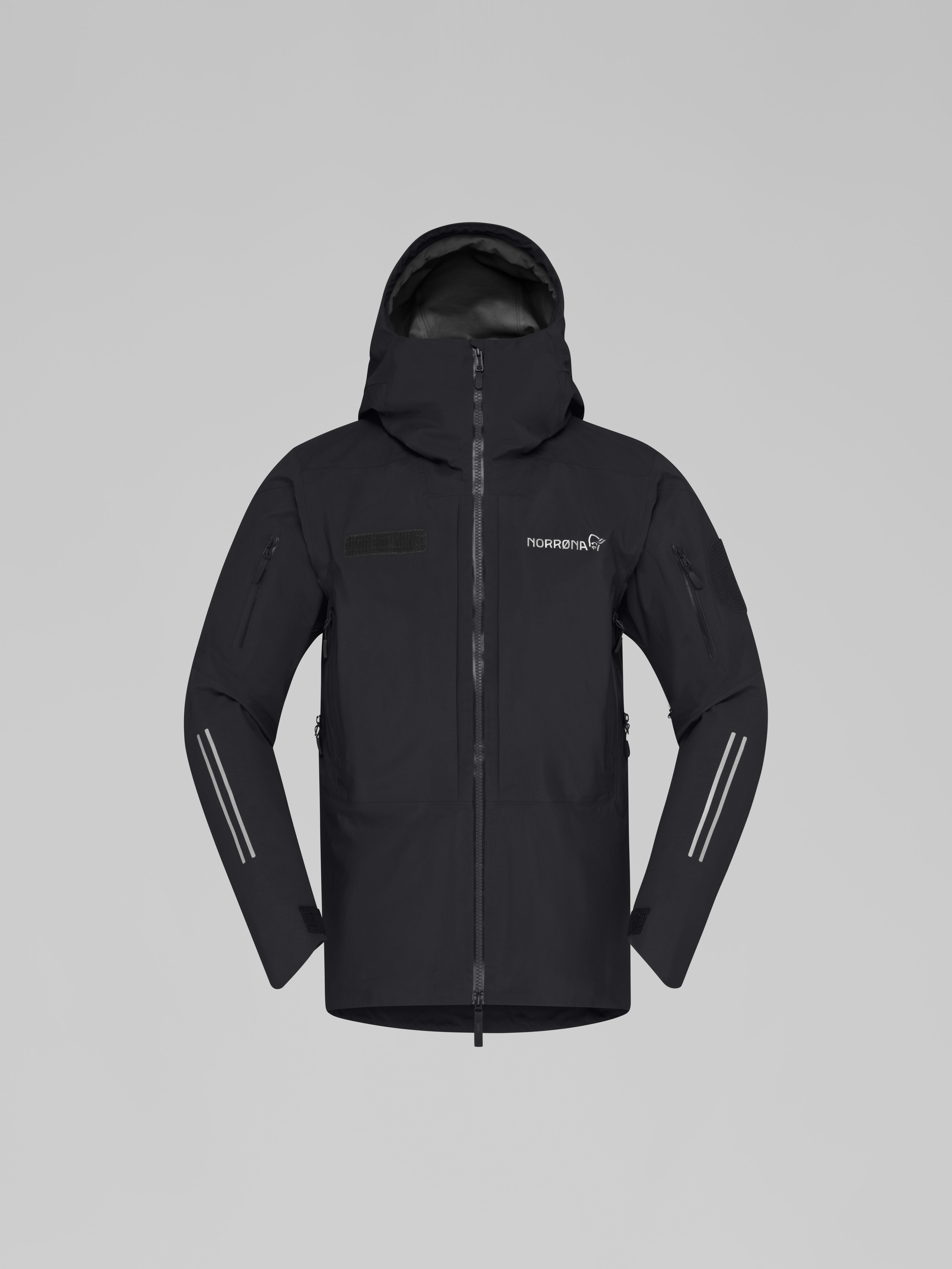 Packshot front image of trollveggen Gore-Tex Pro rescue Jacket Caviar Black