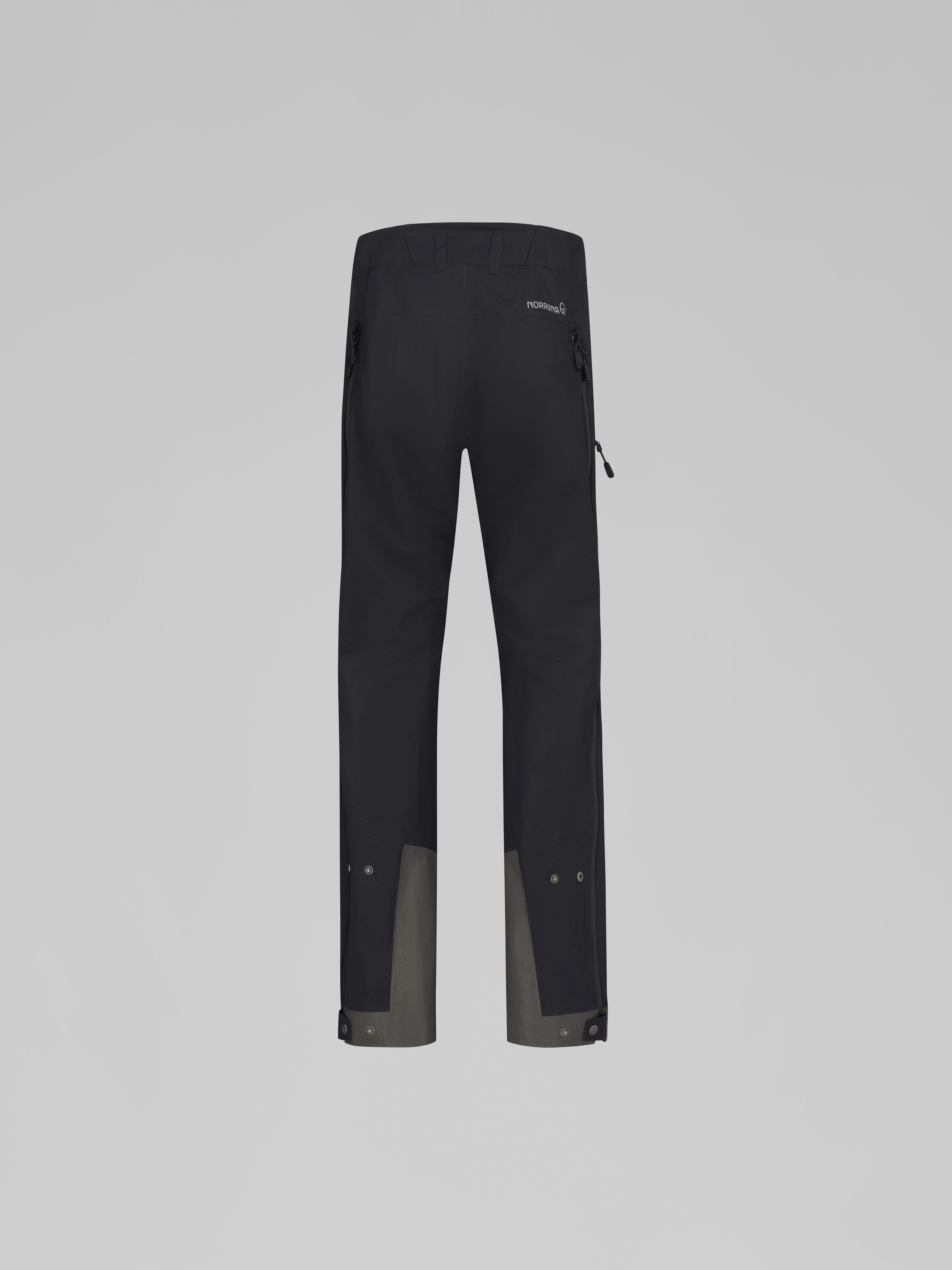 Packshot back image of trollveggen Gore-Tex Pro light Pants Caviar Black