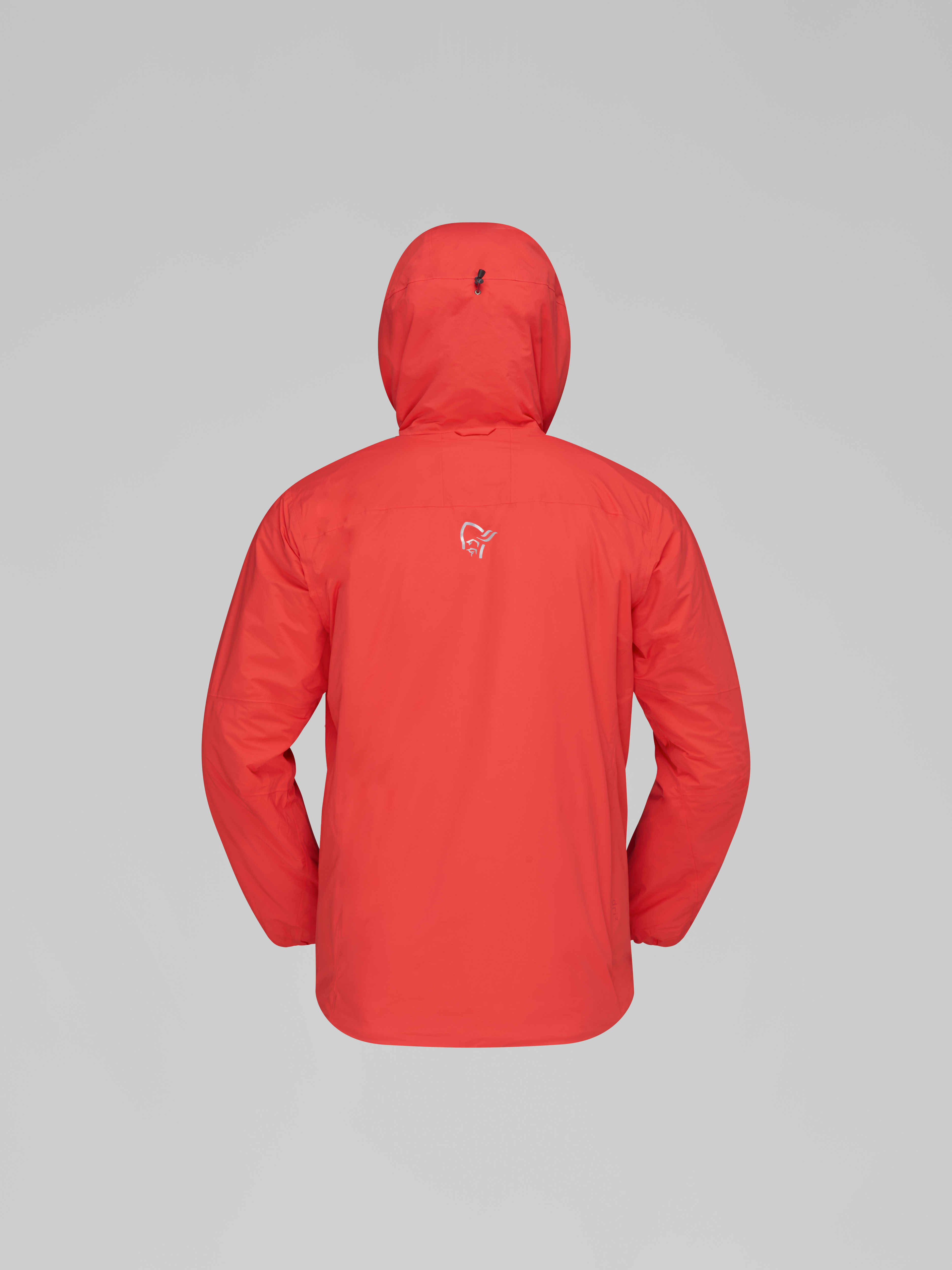 Packshot back image of trollveggen dri2 thermo60 Zip Hood Fiery Red