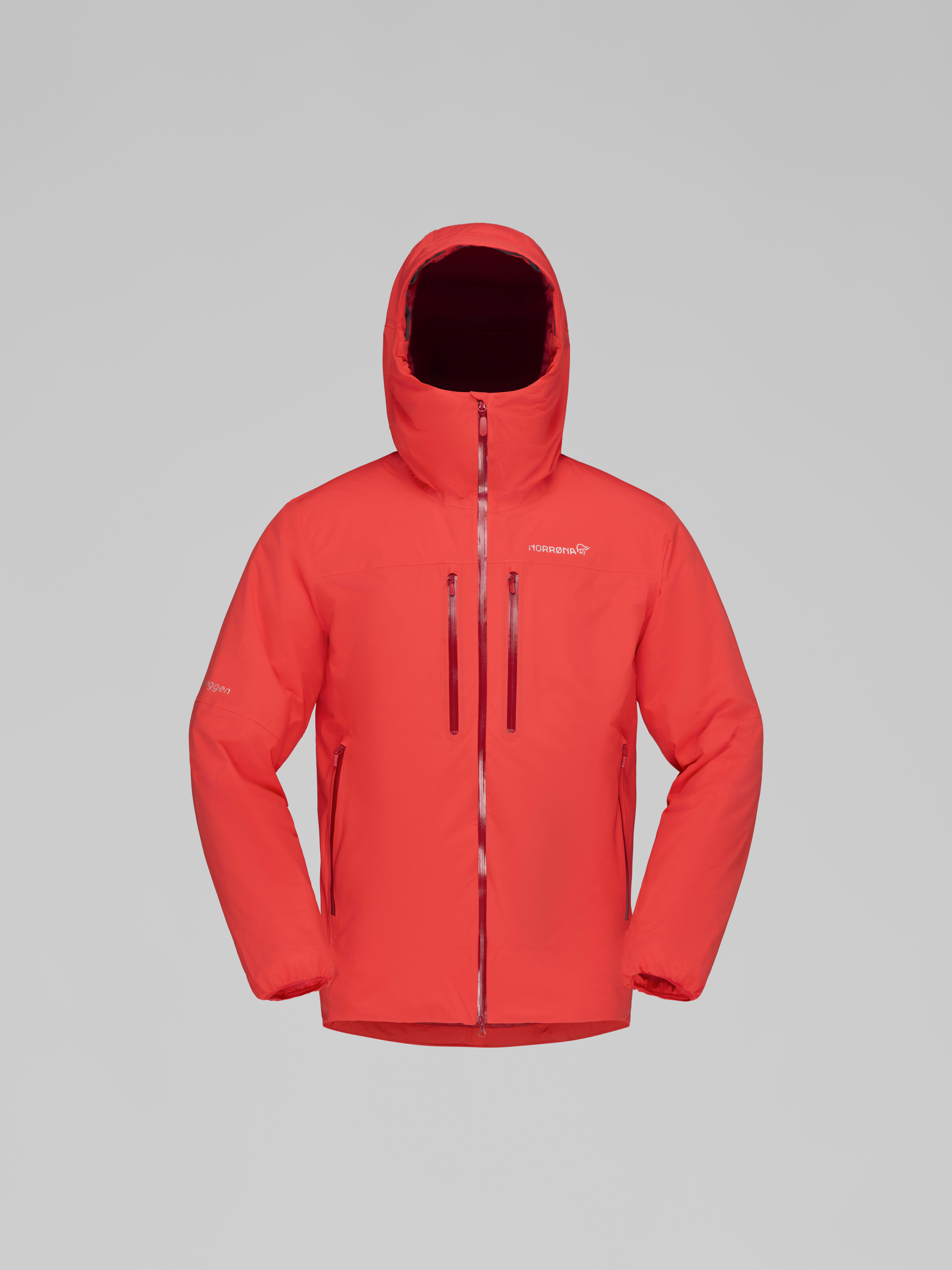Packshot front image of trollveggen dri2 thermo60 Zip Hood Fiery Red