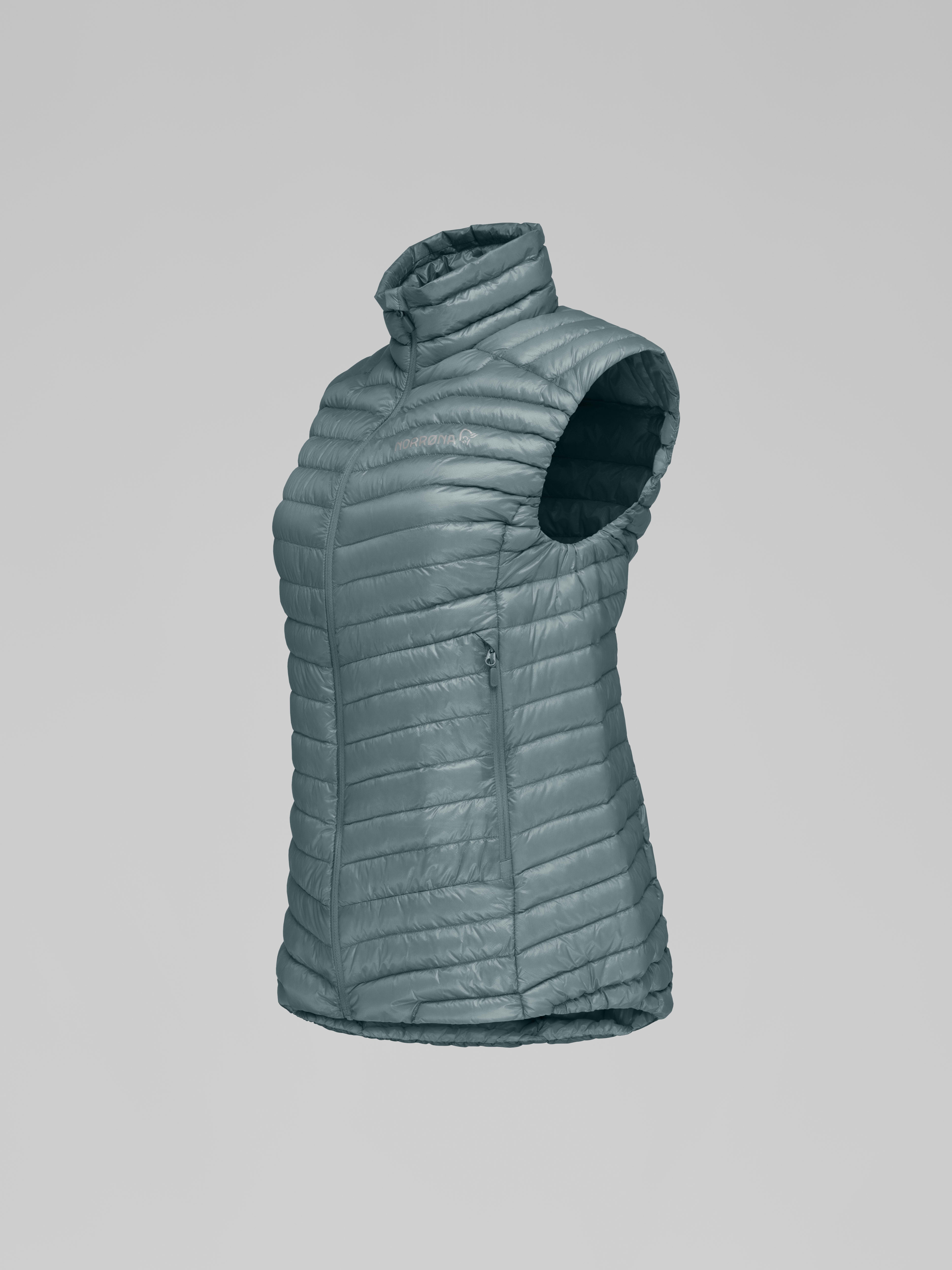 Packshot front left image of trollveggen superlight down850 Vest North Atlantic