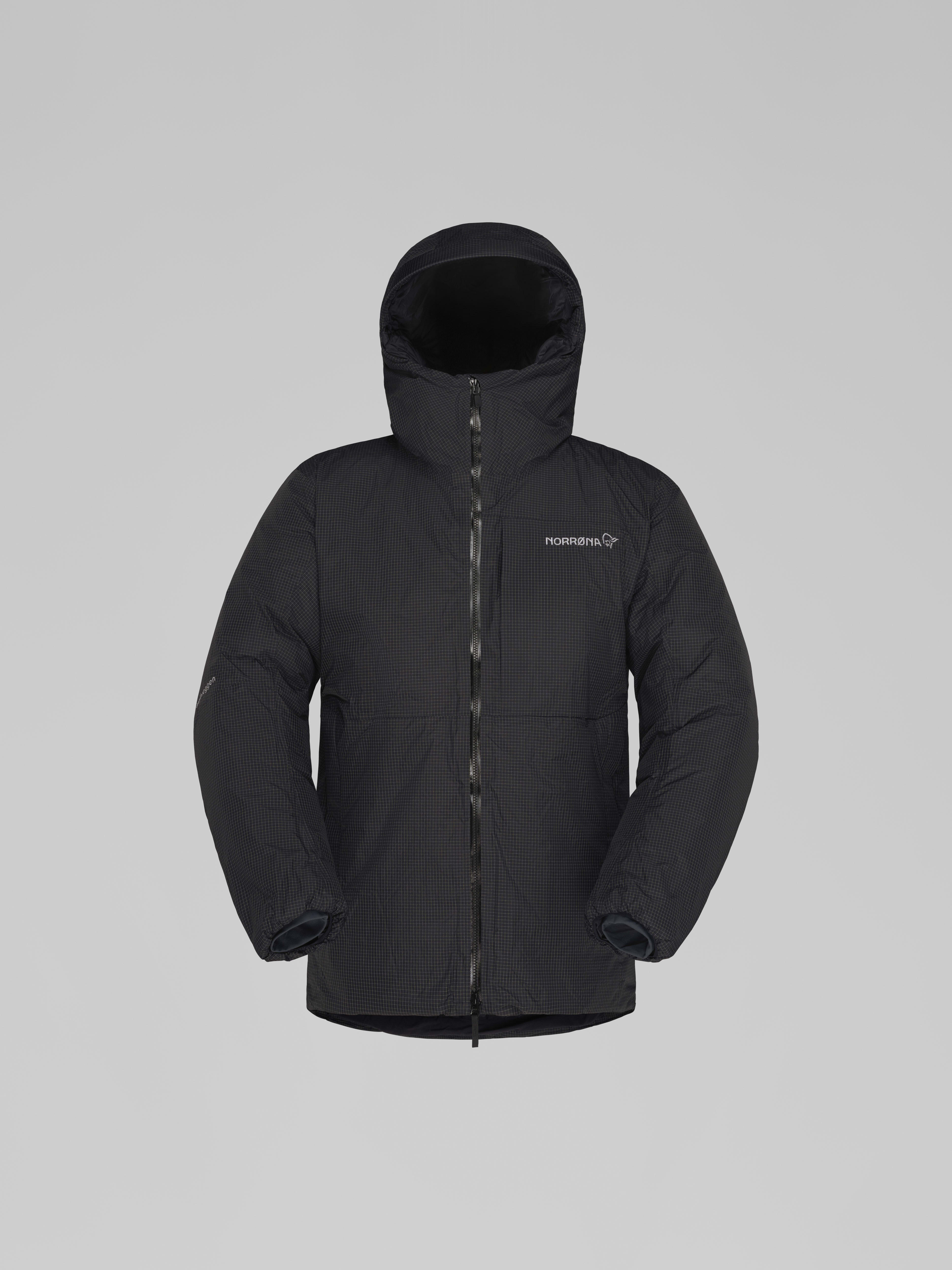 Packshot front image of trollveggen dri2 down800 Zip Hood Caviar Black