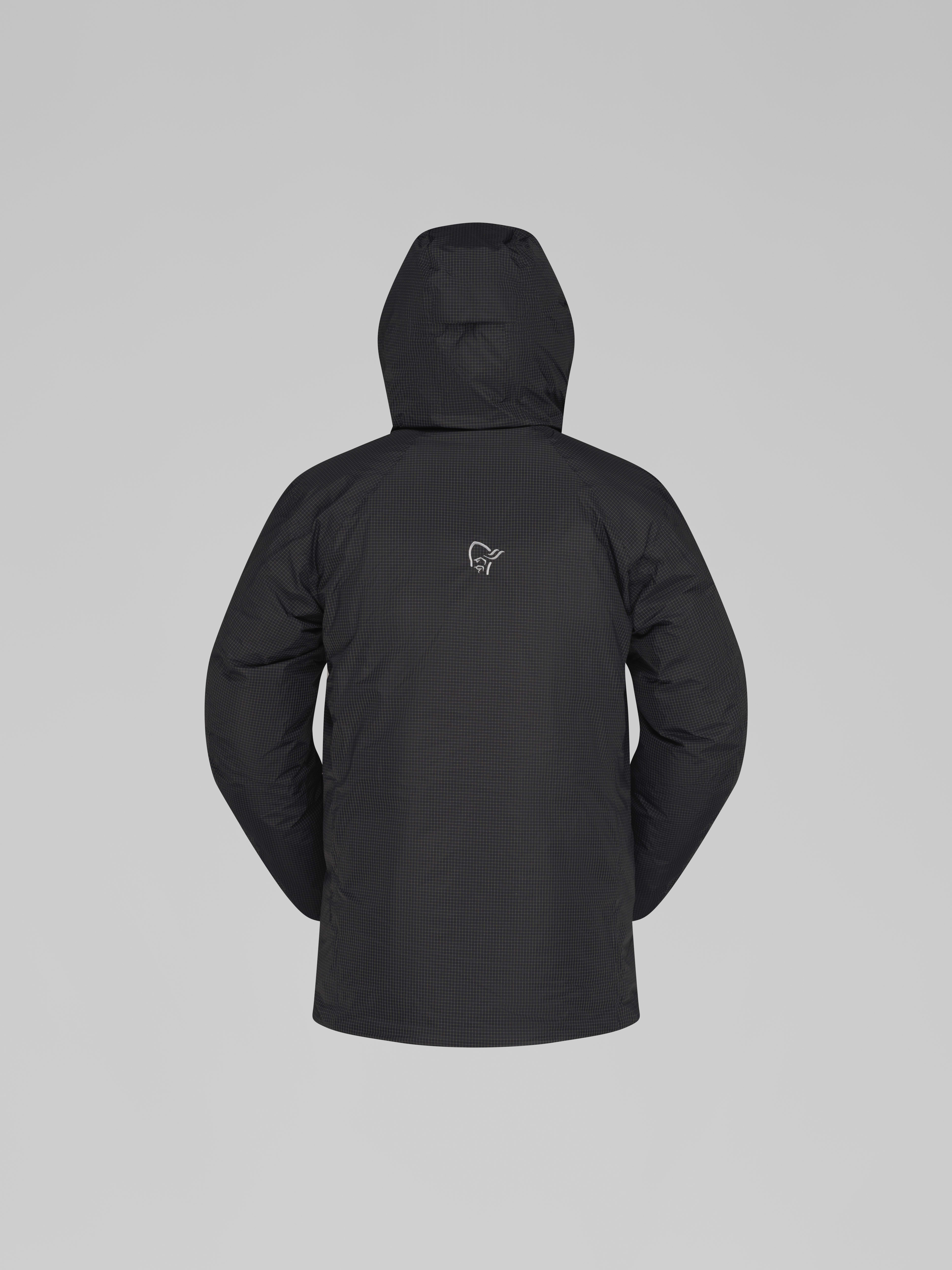 Packshot back image of trollveggen dri2 down800 Zip Hood Caviar Black