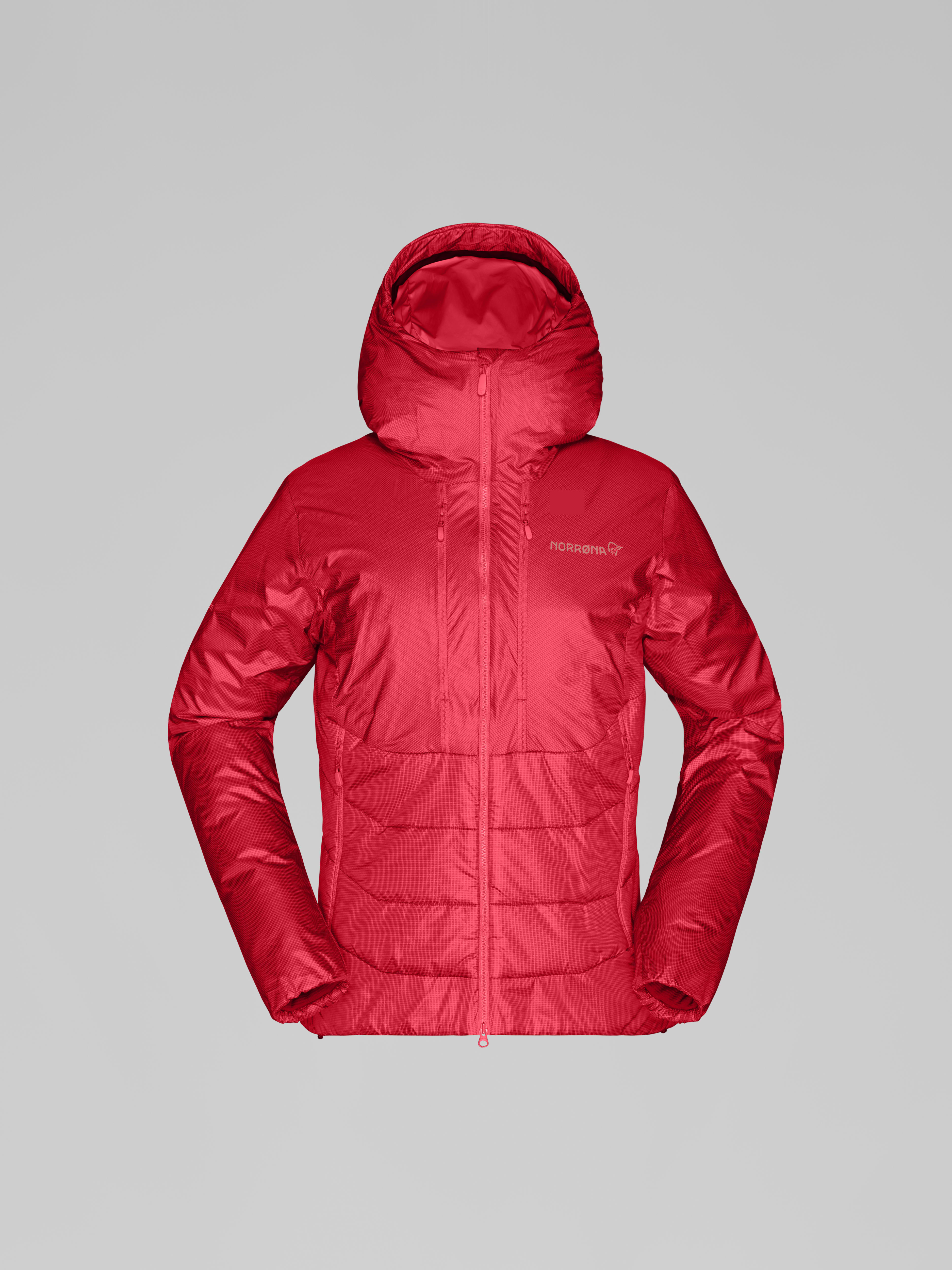 Packshot front image of trollveggen Primaloft100 Zip Hood True Red