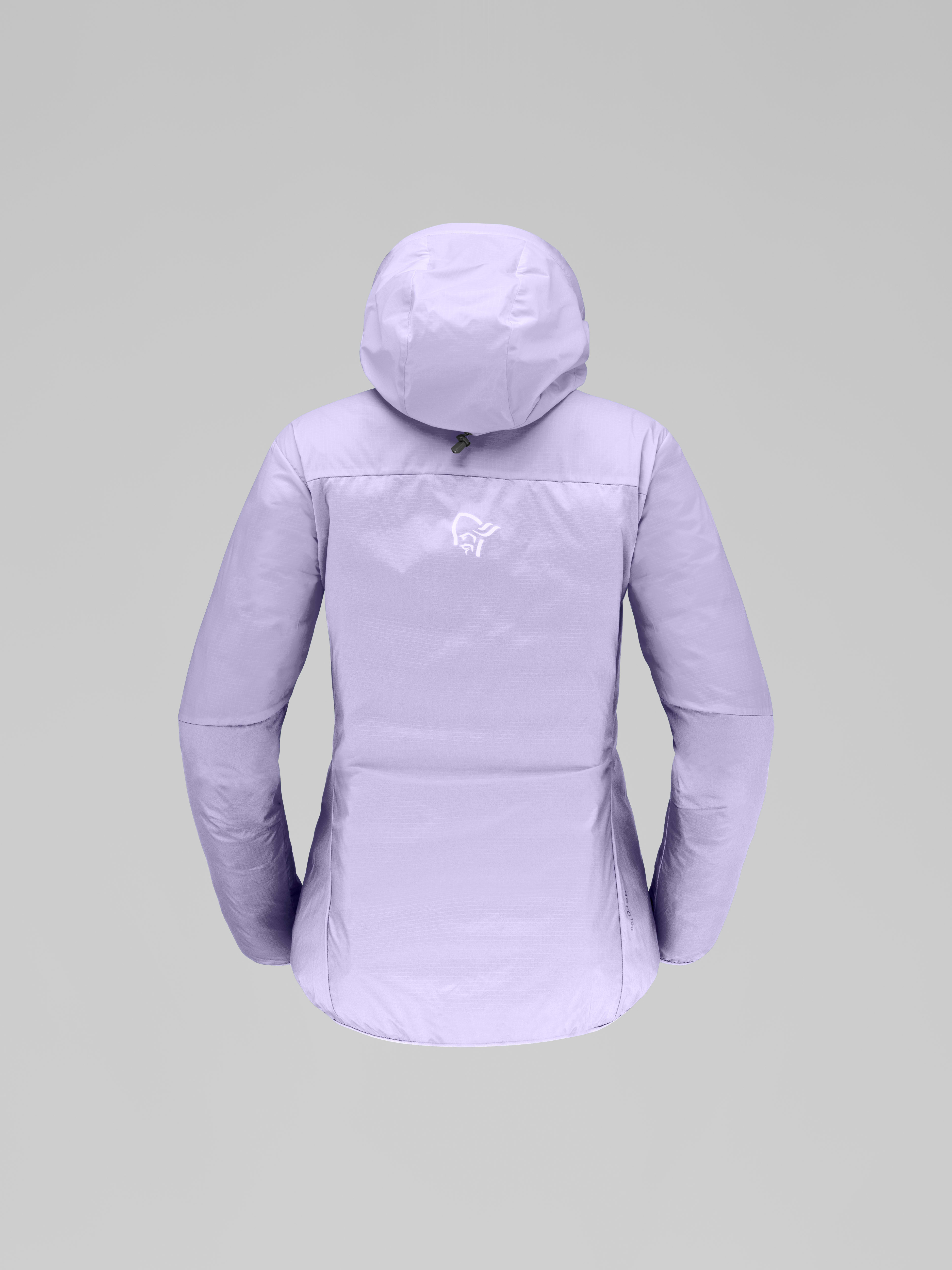 Packshot back image of falketind aero60 Zip Hood Heirloom Lilac